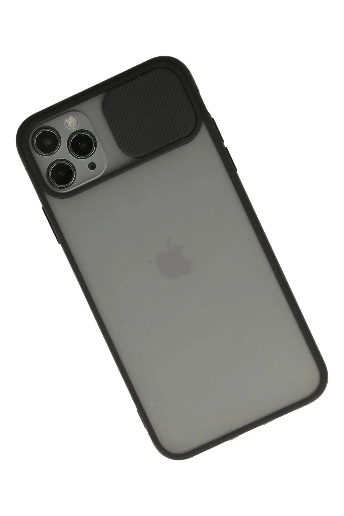 Newface İphone 11 Pro Max Kılıf Palm Buzlu Kamera Sürgülü Silikon - Siyah