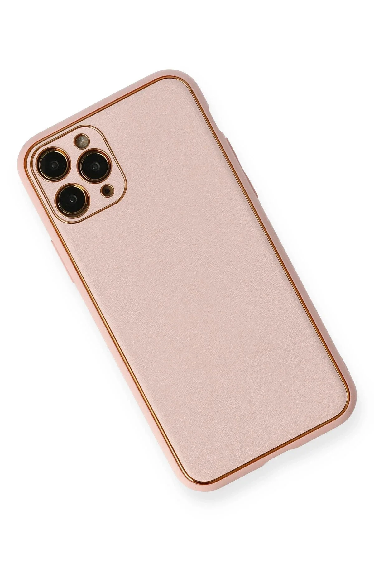 Newface İphone 11 Pro Kılıf Coco Deri Silikon Kapak - Pembe
