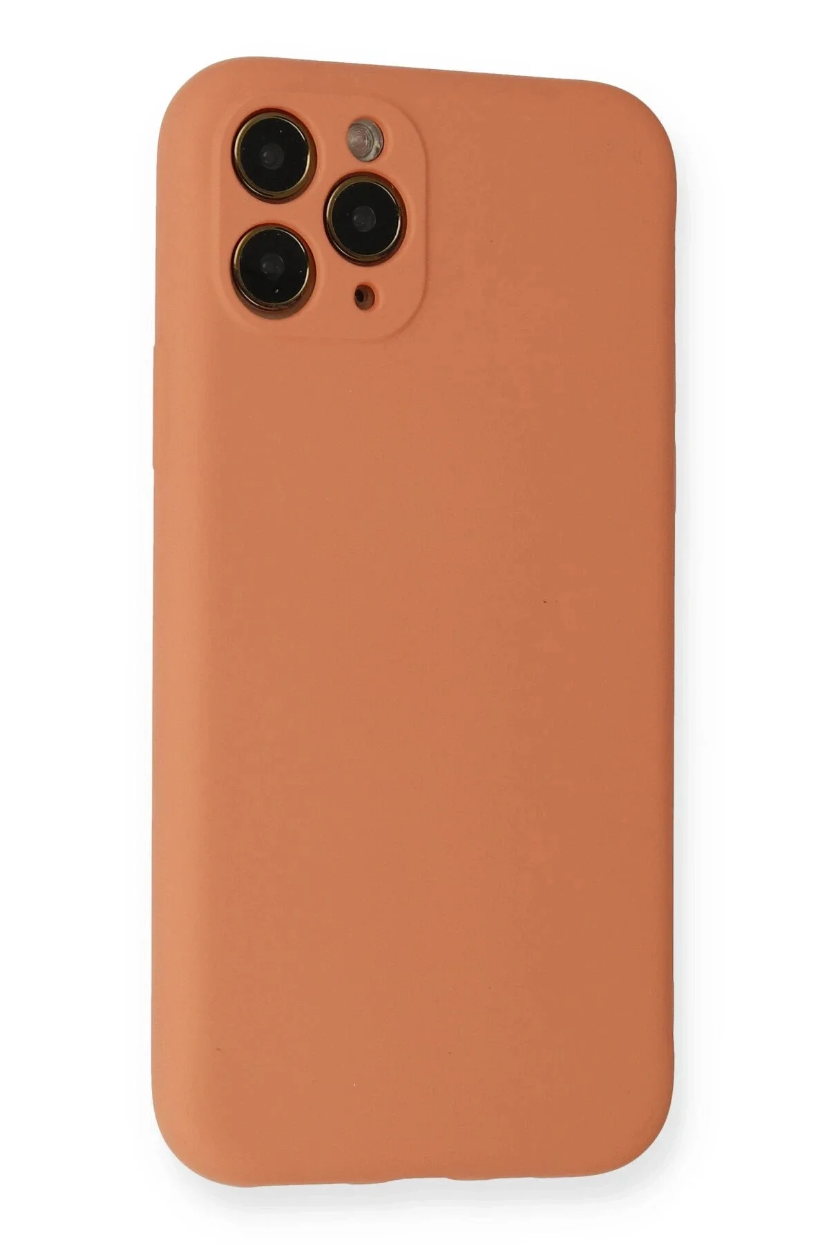 Newface İphone 11 Pro Kılıf Nano İçi Kadife Silikon - Mat Turuncu