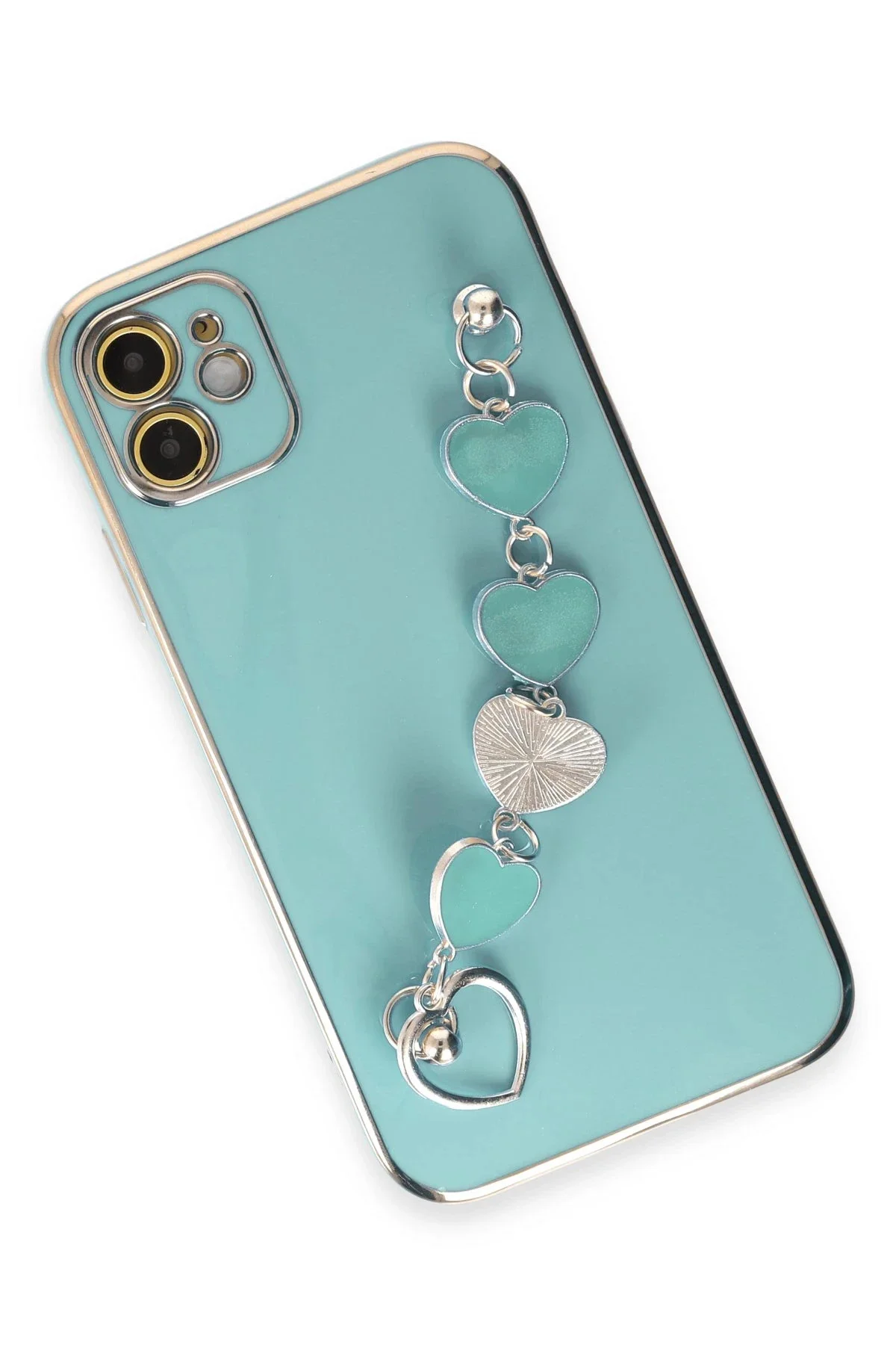 Newface İphone 12 Kılıf Esila Silikon - Su Yeşili