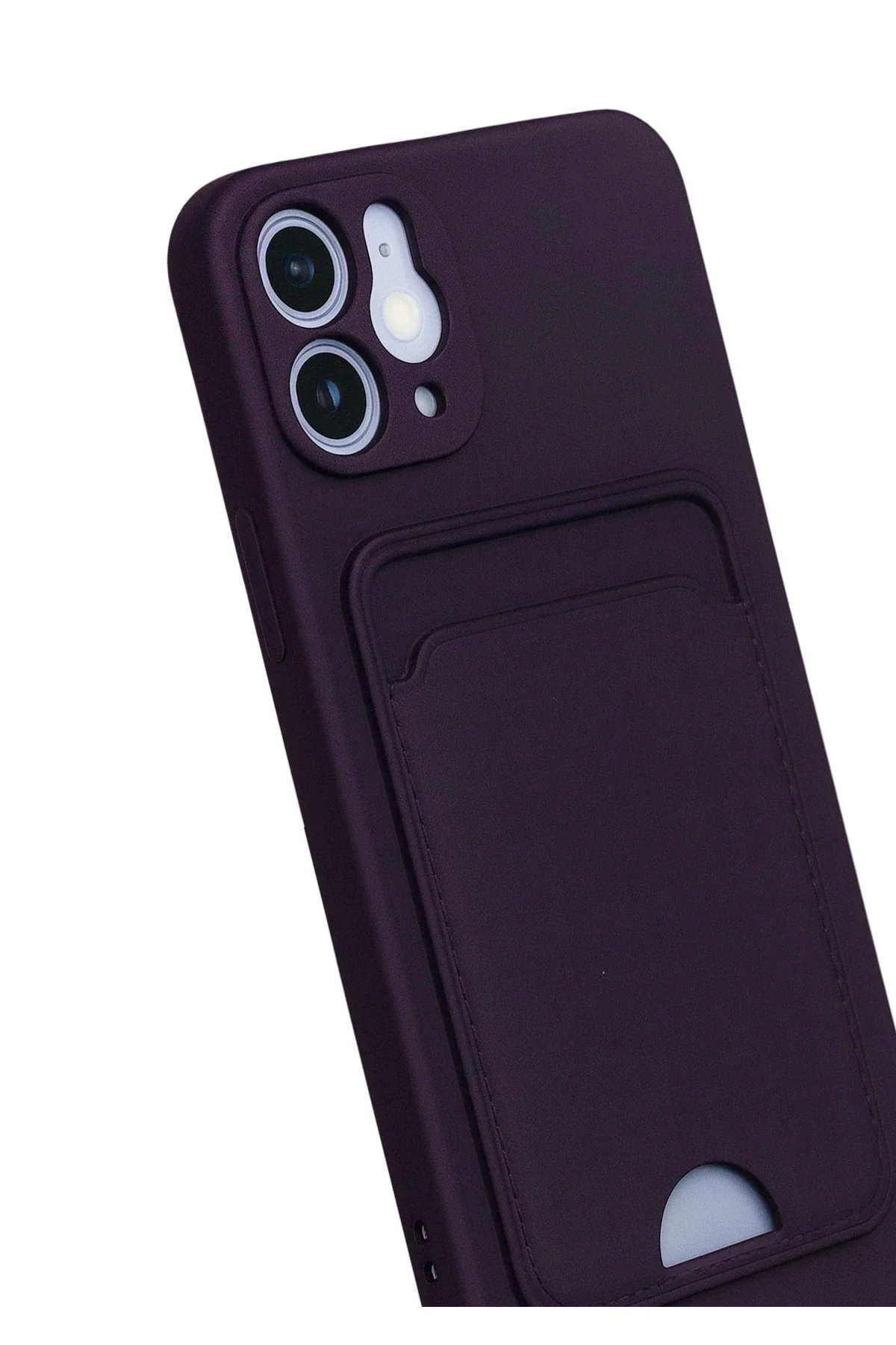 Newface İphone 12 Kılıf Kelvin Kartvizitli Silikon - Derin Mor