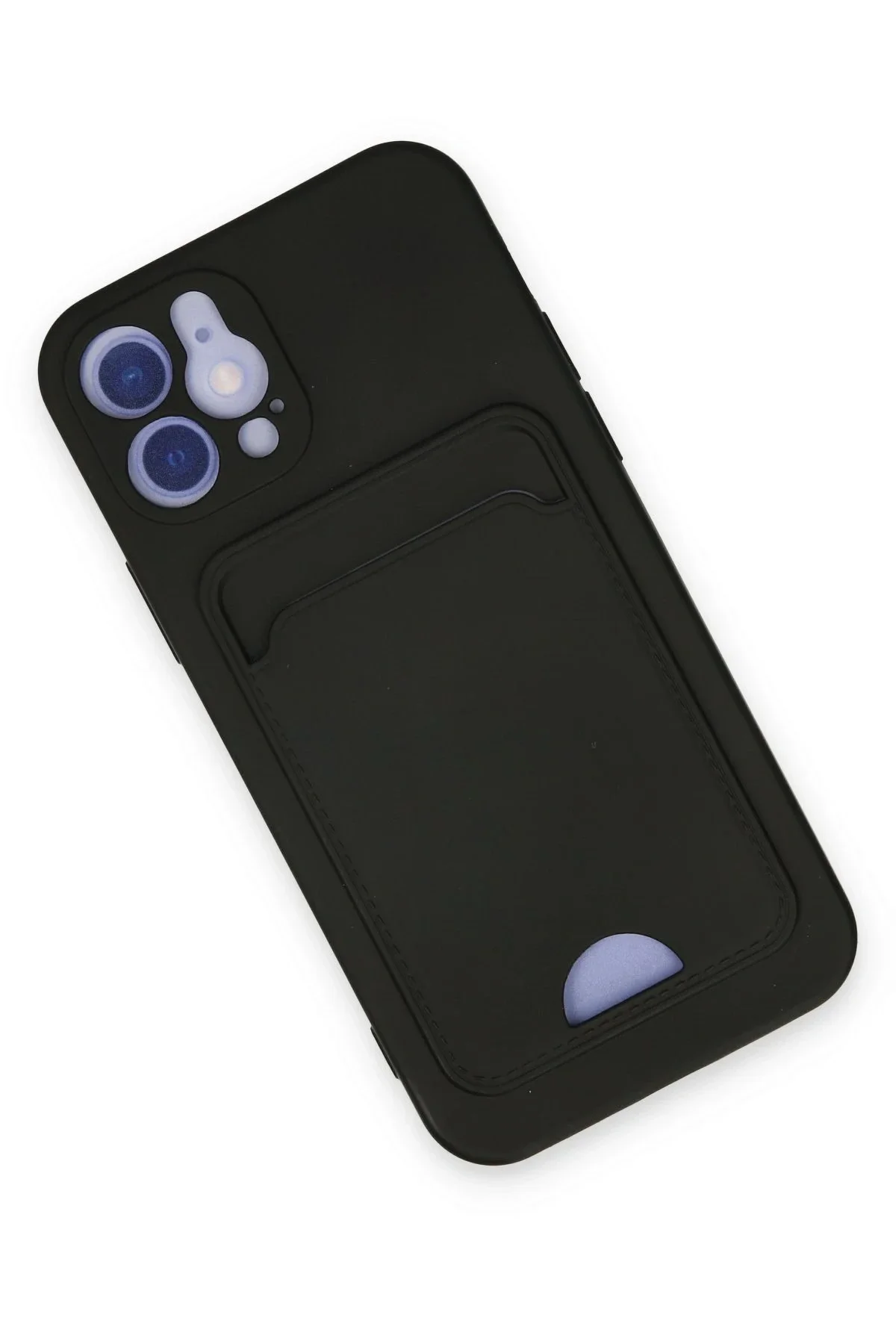 Newface İphone 12 Kılıf Kelvin Kartvizitli Silikon - Siyah