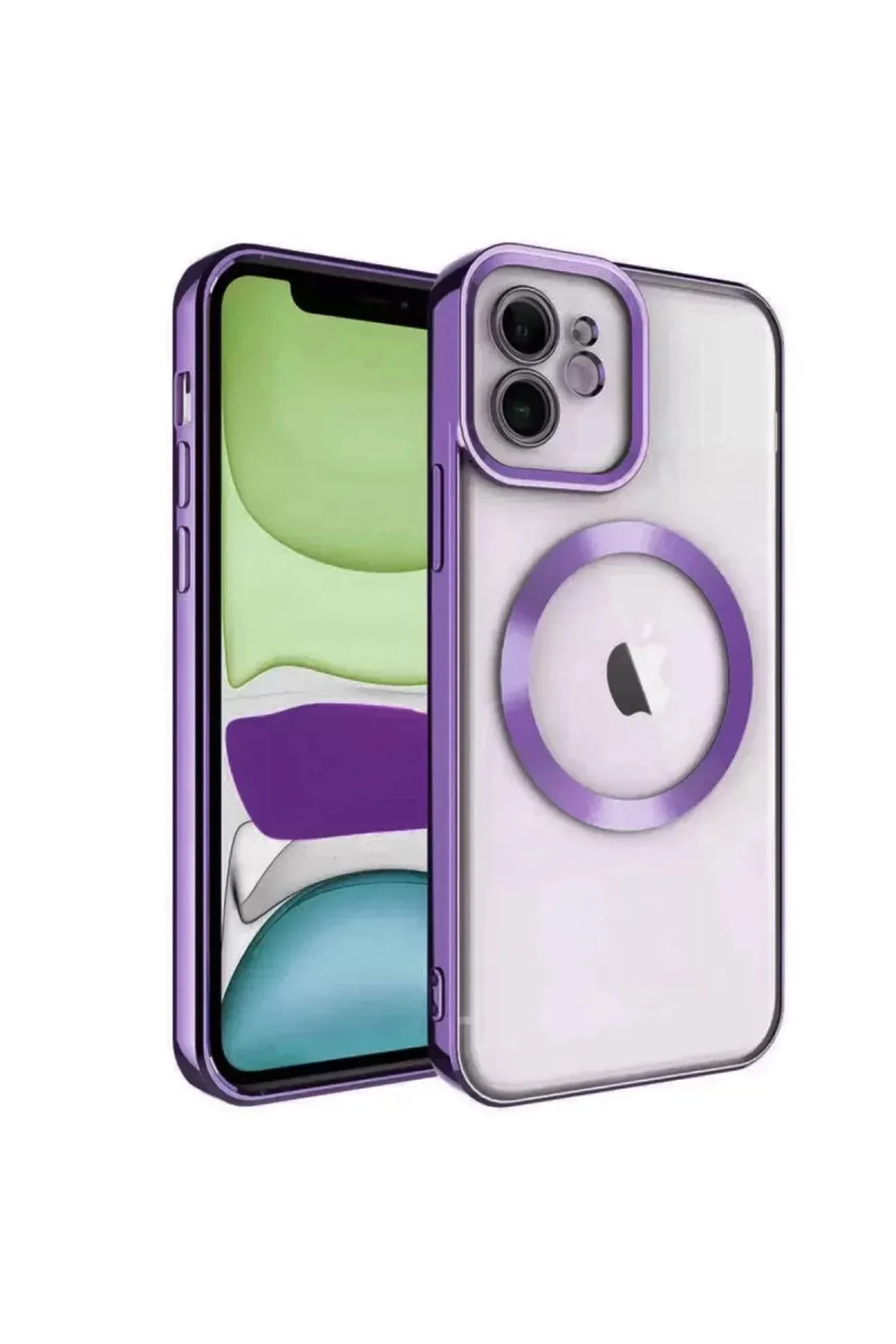 Newface İphone 12 Kılıf Kross Magneticsafe Kapak - Mor