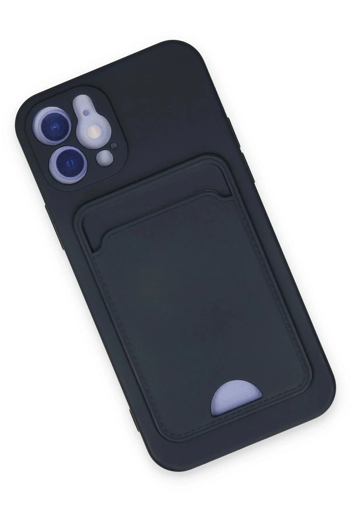 Newface İphone 12 Kılıf Kelvin Kartvizitli Silikon - Lacivert