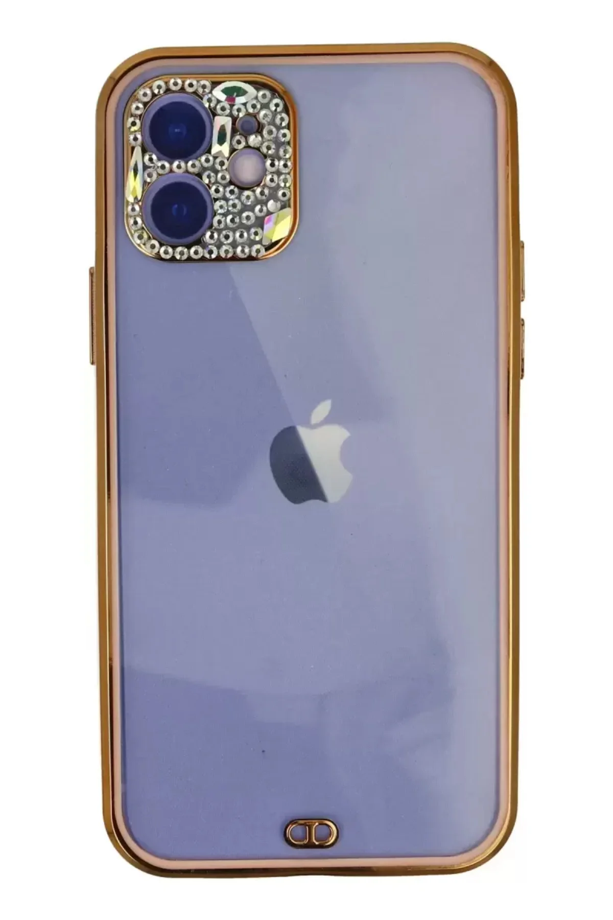 Newface İphone 12 Kılıf Liva Taşlı Silikon - Pembe