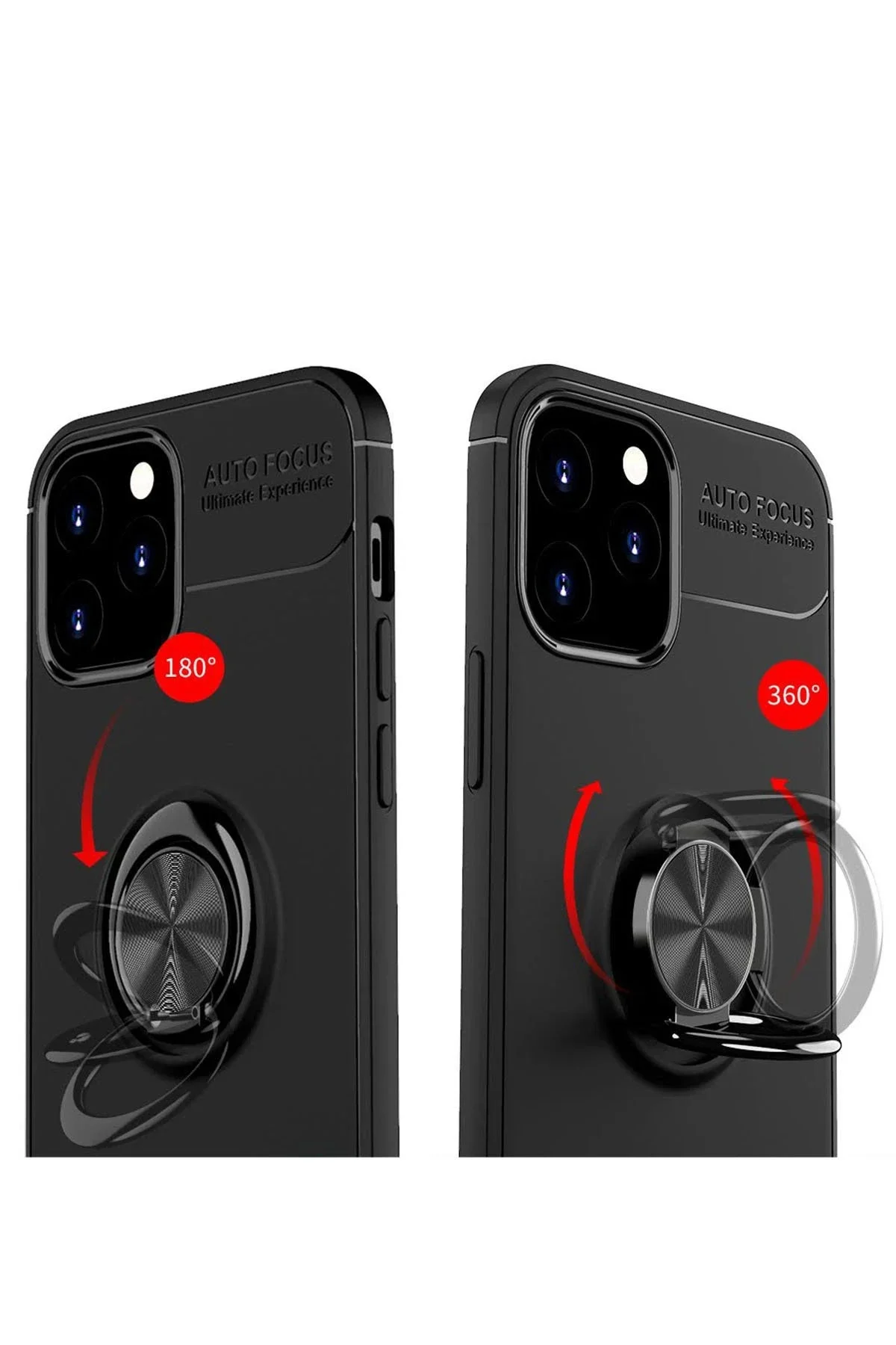 Newface İphone 12 Kılıf Range Yüzüklü Silikon - Kırmızı