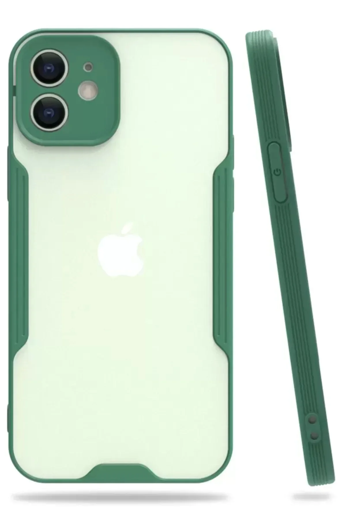 Newface İphone 12 Kılıf Platin Silikon - Yeşil