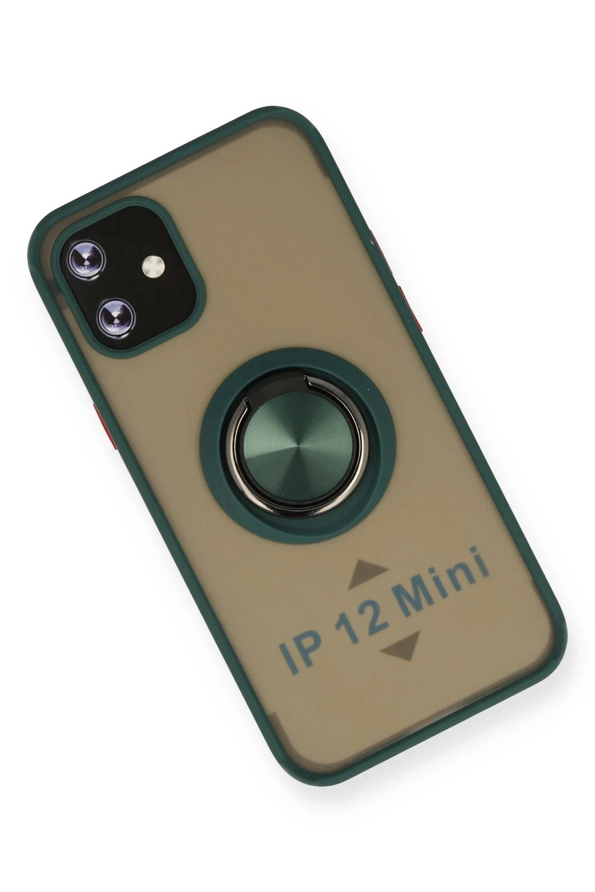 Newface İphone 12 Mini Kılıf Montreal Yüzüklü Silikon Kapak - Yeş