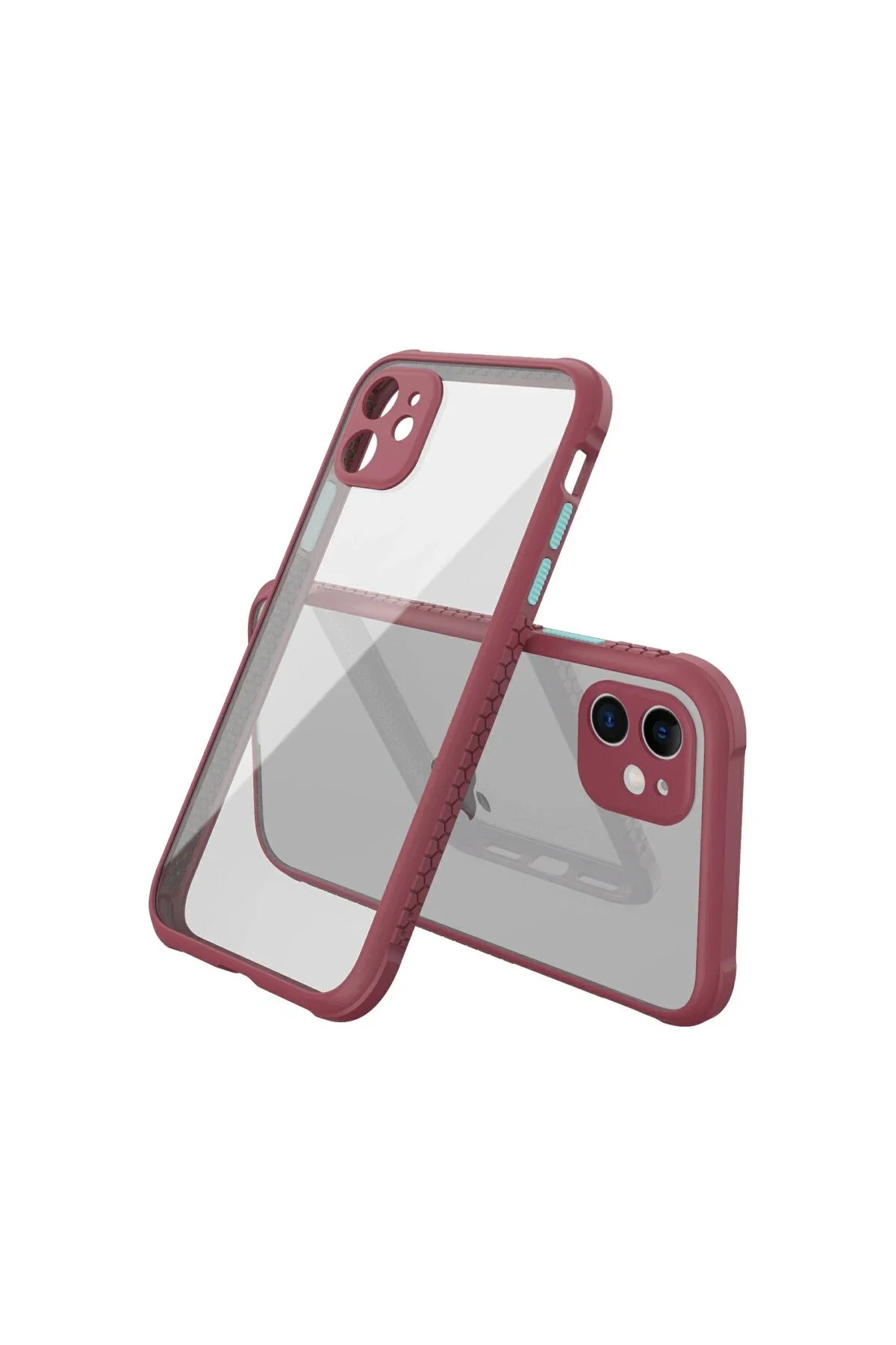 Newface İphone 12 Mini Kılıf Miami Şeffaf Silikon - Fuşya