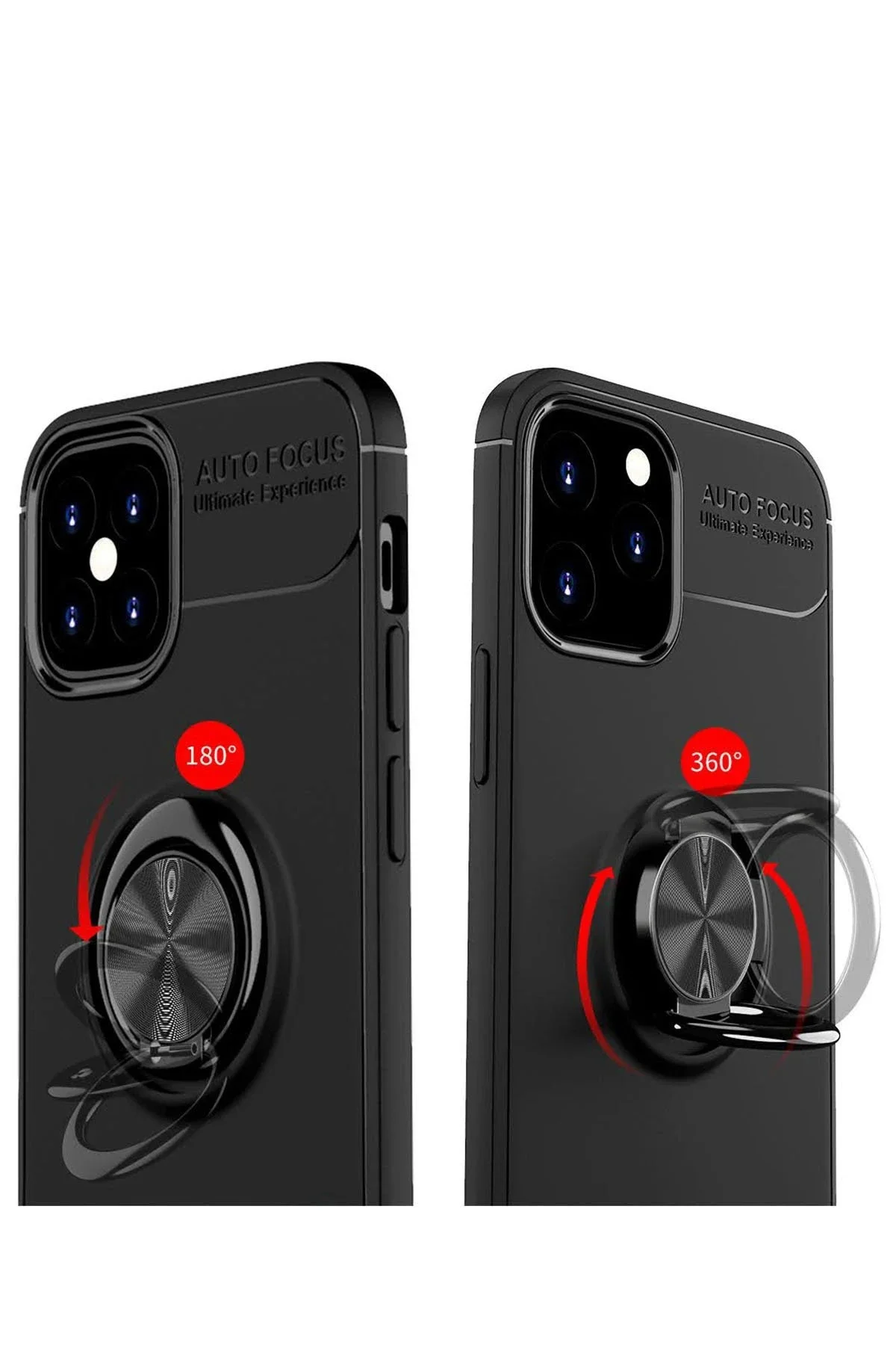 Newface İphone 12 Mini Kılıf Range Yüzüklü Silikon - Kırmızı