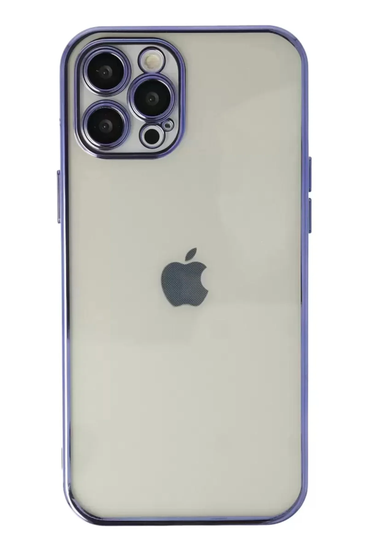 Newface İphone 12 Pro Max Kılıf Razer Lensli Silikon - Mor