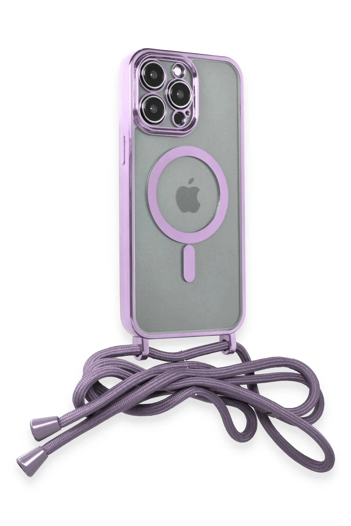 Newface İphone 12 Pro Kılıf Divo Lazer Askılı Magsafe Kapak - Lila