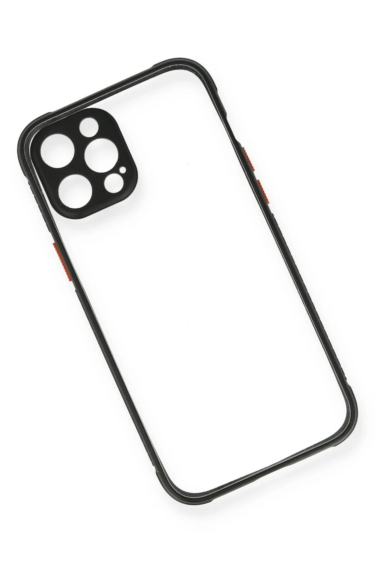 Newface İphone 12 Pro Kılıf Miami Şeffaf Silikon - Siyah