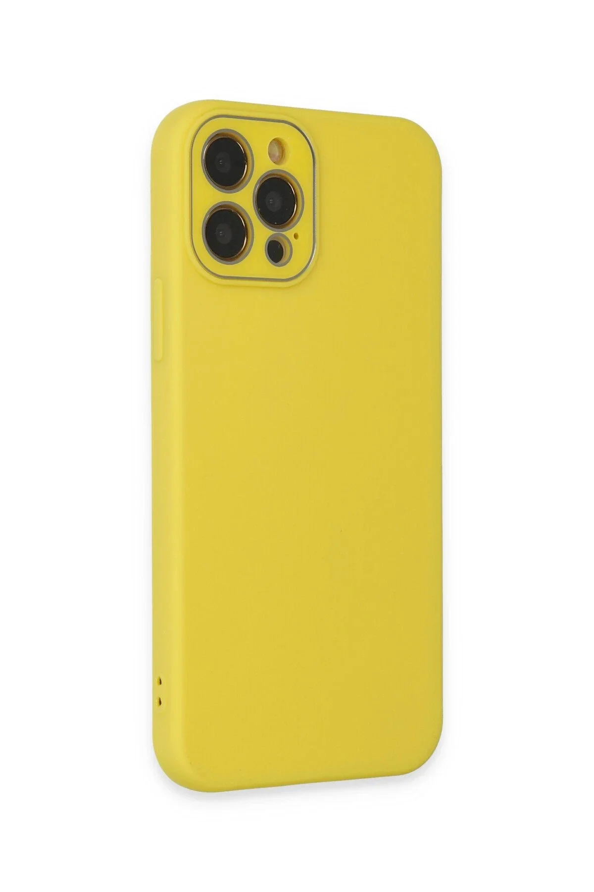 Newface İphone 12 Pro Max Kılıf Lansman Glass Kapak - Sarı