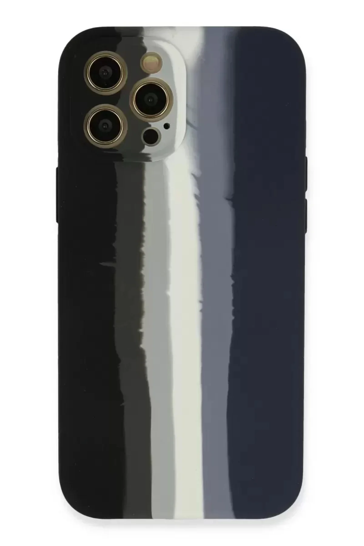Newface İphone 12 Pro Kılıf Ebruli Lansman Silikon - Siyah-lacive