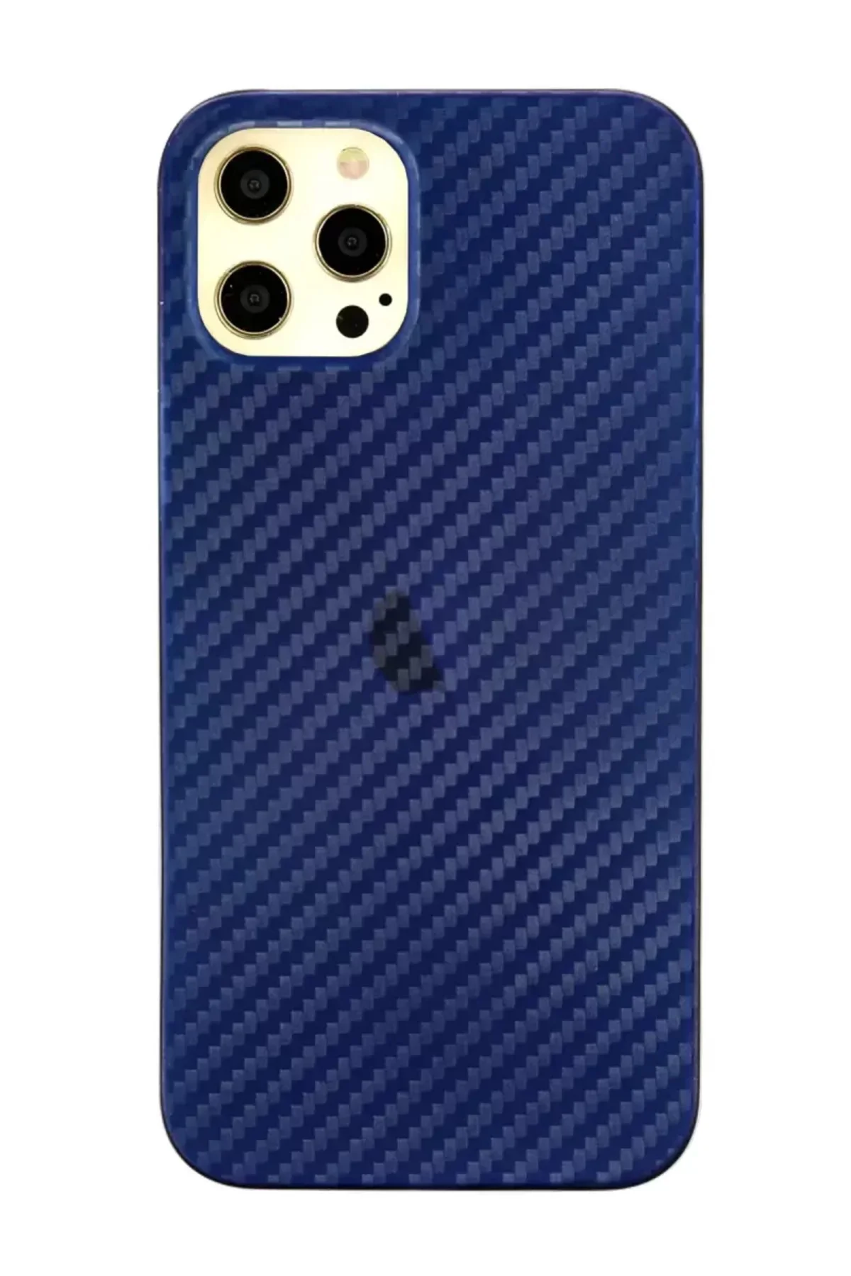 Newface İphone 12 Pro Max Kılıf Karbon Pp Silikon - Mavi
