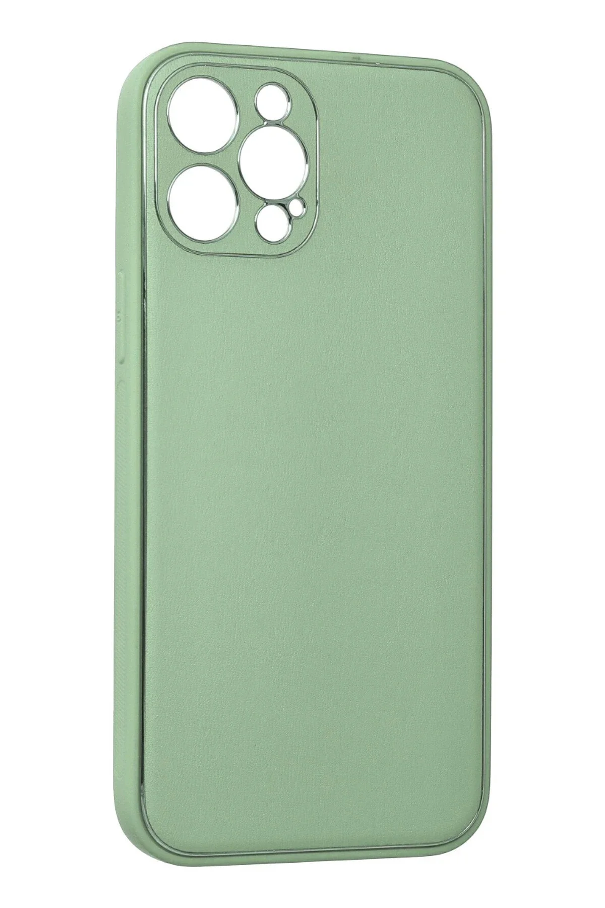 Newface İphone 12 Pro Kılıf Coco Deri Silikon Kapak - Açık Yeşil