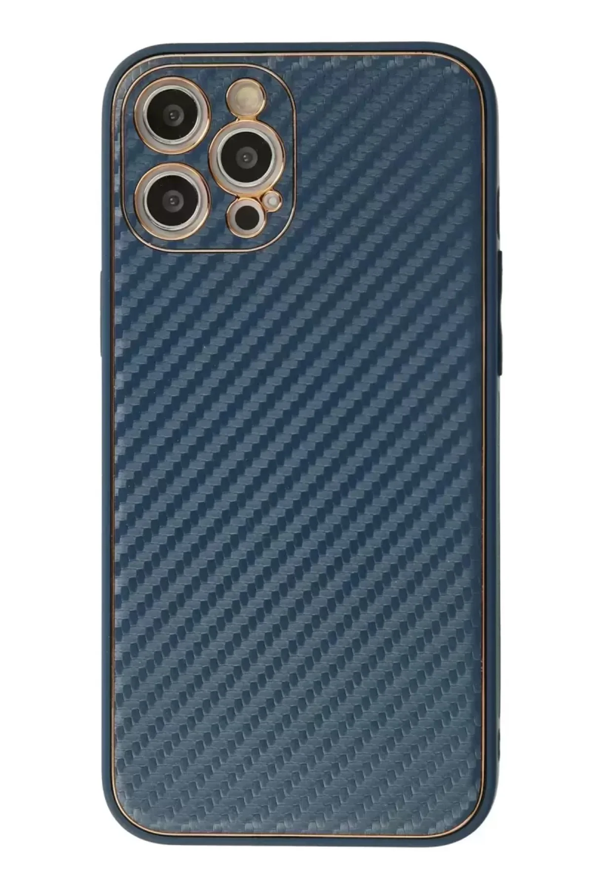 Newface İphone 12 Pro Kılıf Coco Karbon Silikon - Mavi
