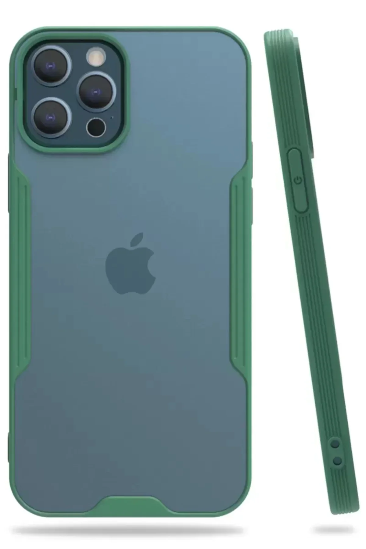 Newface İphone 12 Pro Max Kılıf Platin Silikon - Yeşil