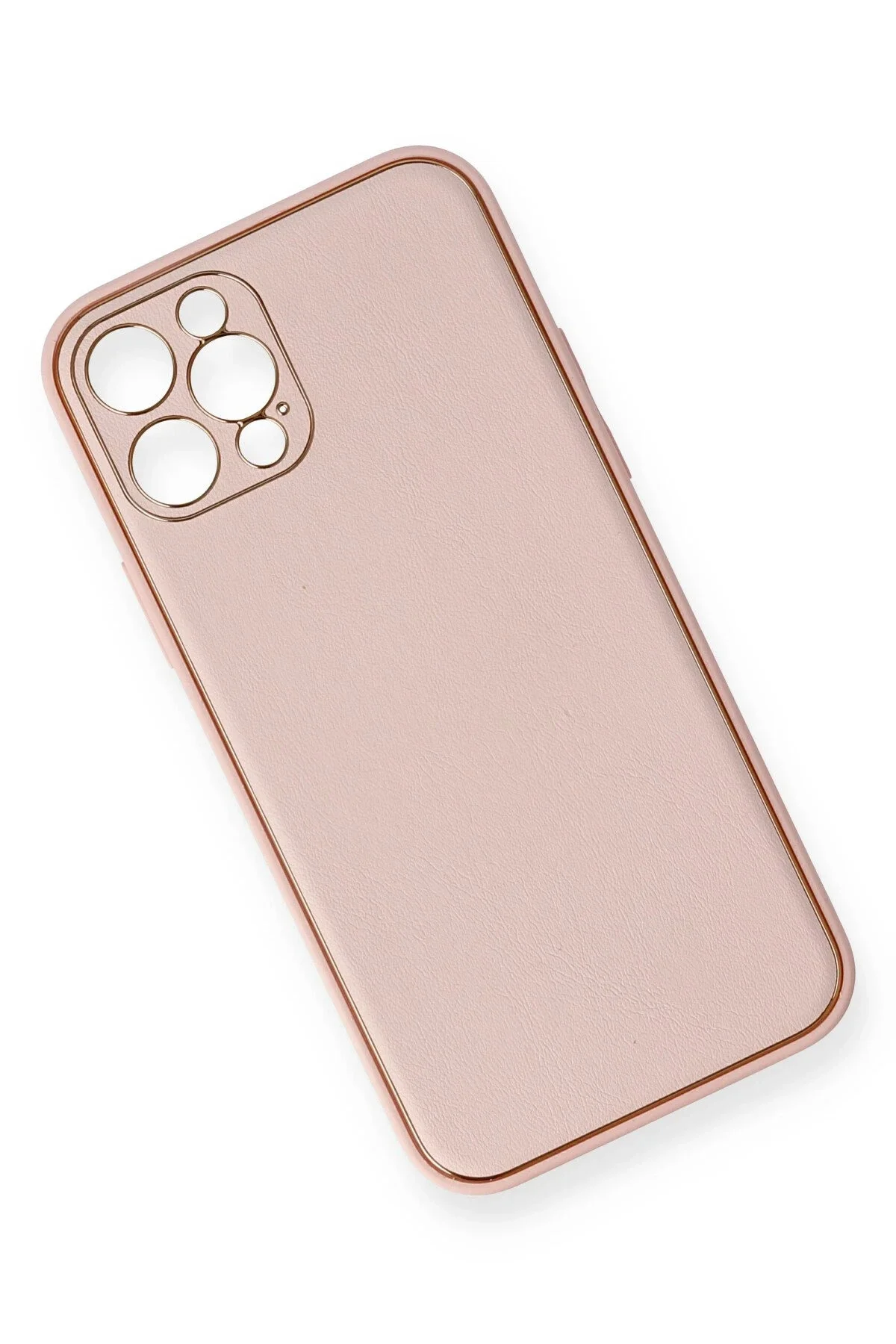 Newface İphone 12 Pro Kılıf Coco Deri Silikon Kapak - Pembe