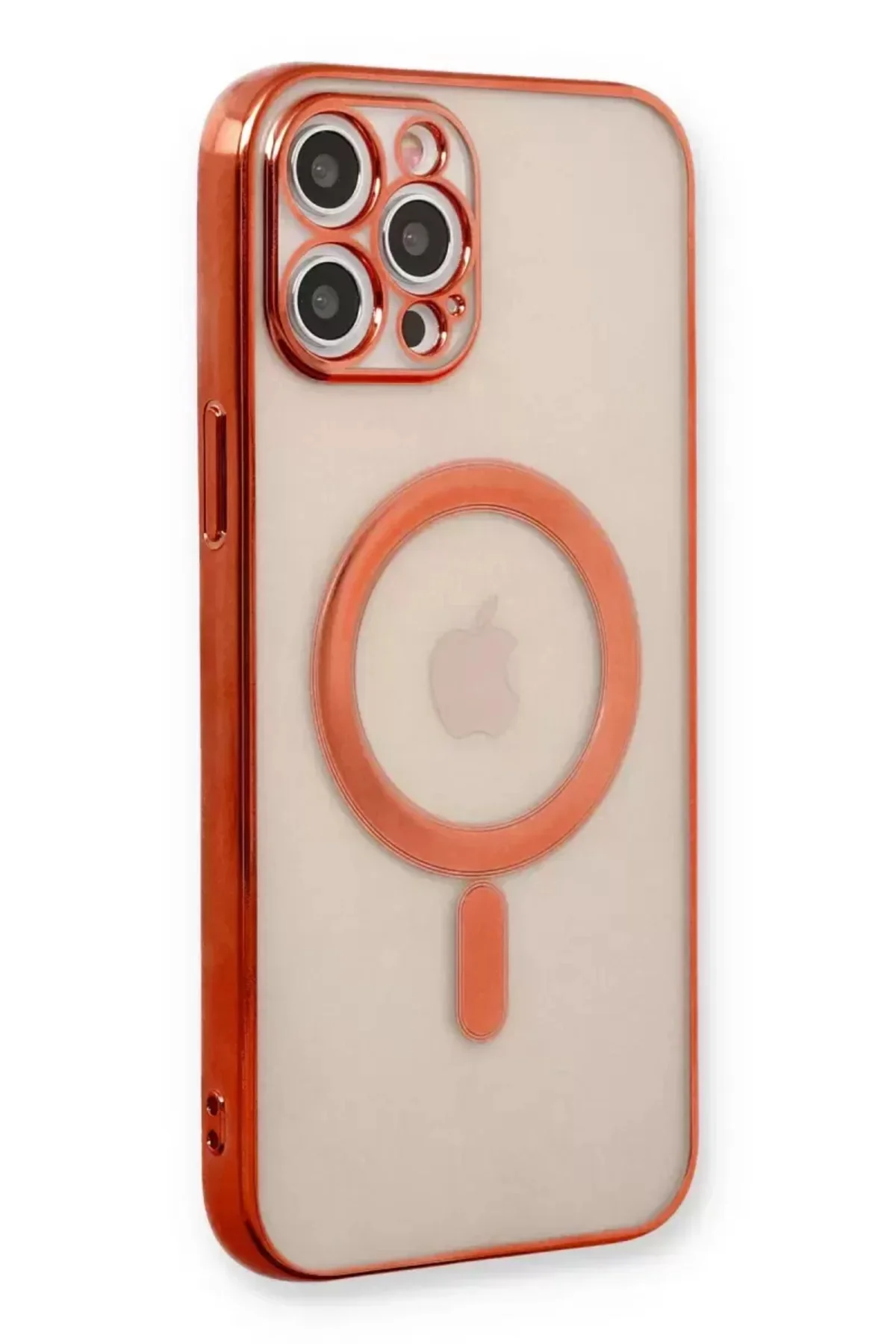Newface İphone 12 Pro Kılıf Magneticsafe Lazer Silikon - Kırmızı
