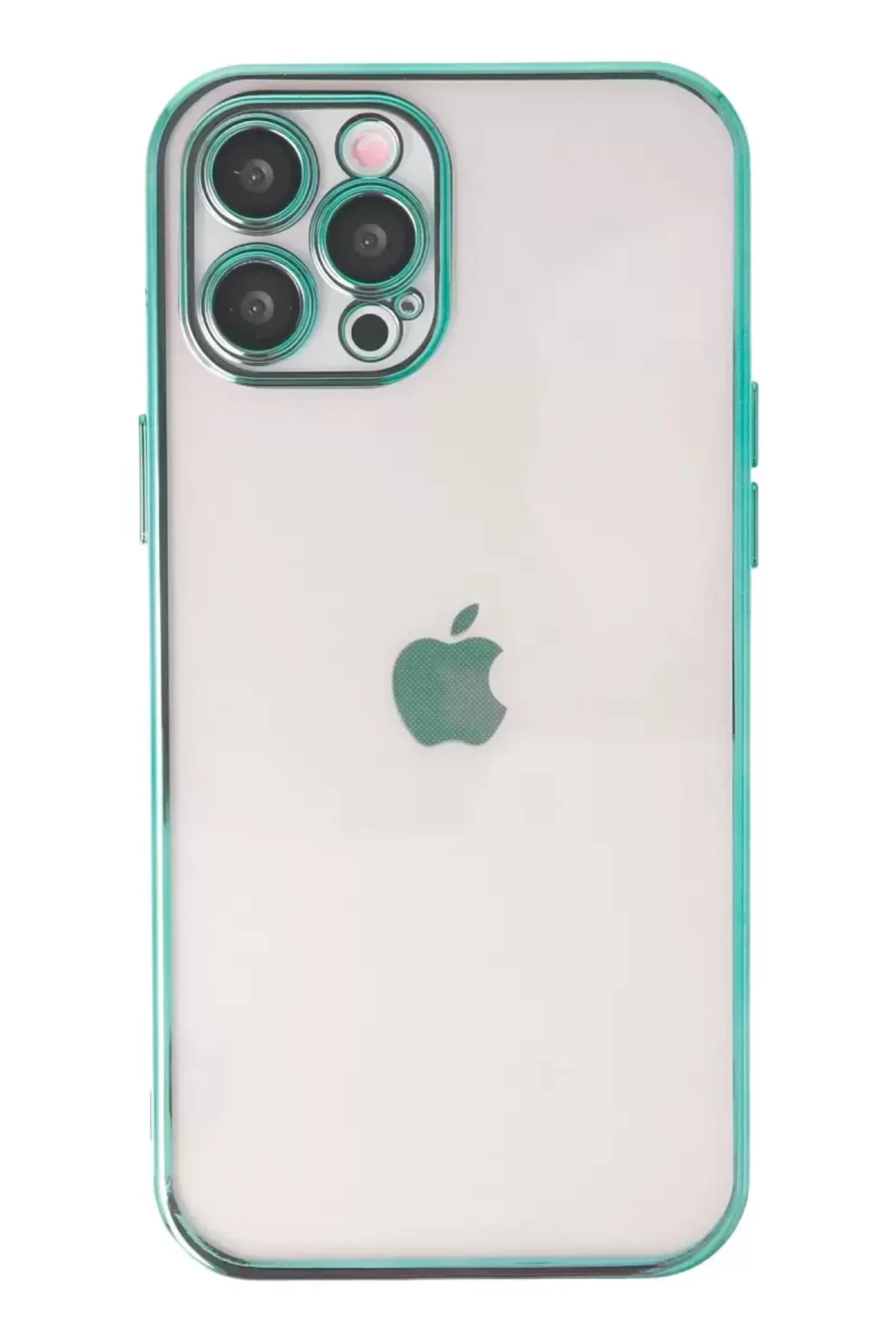 Newface İphone 12 Pro Kılıf Razer Lensli Silikon - Yeşil