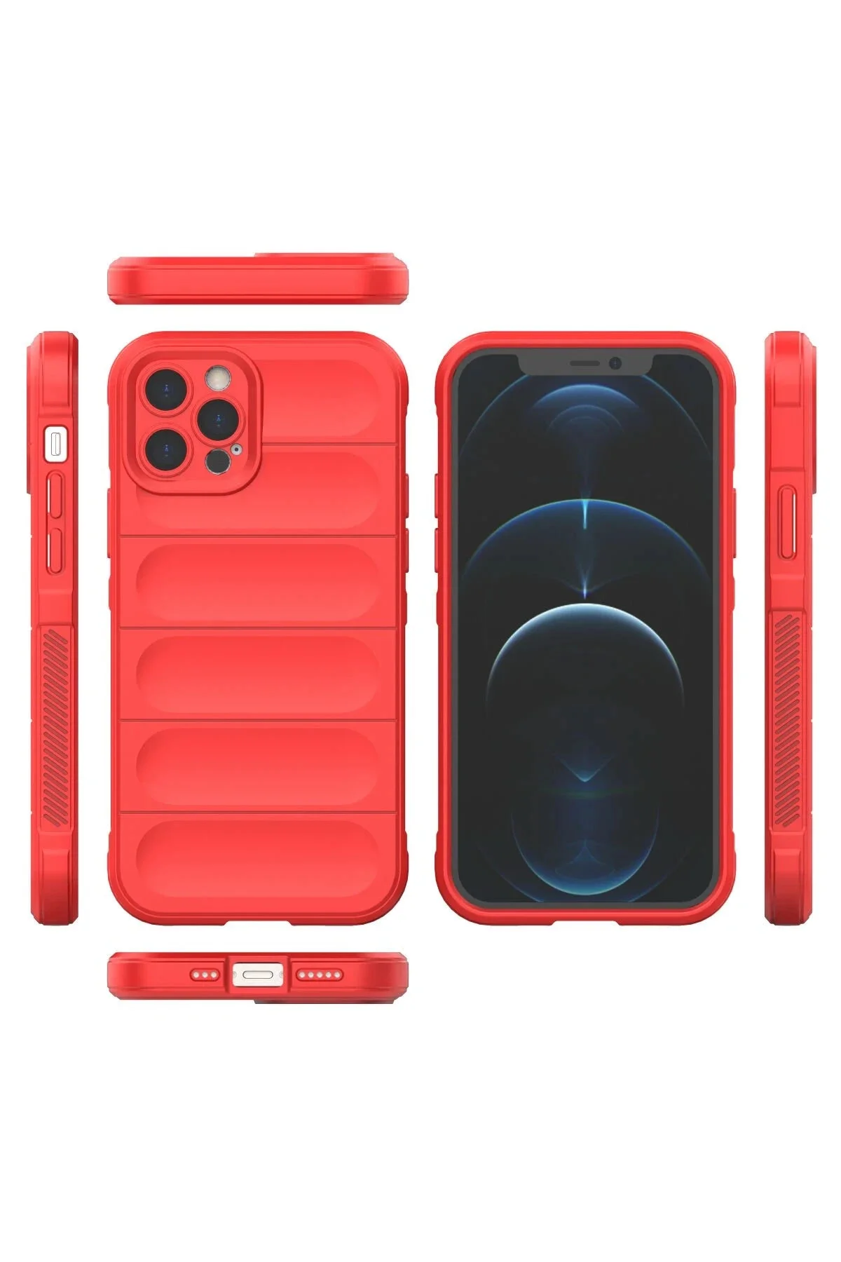 Newface İphone 12 Pro Max Kılıf Optimum Silikon - Kırmızı