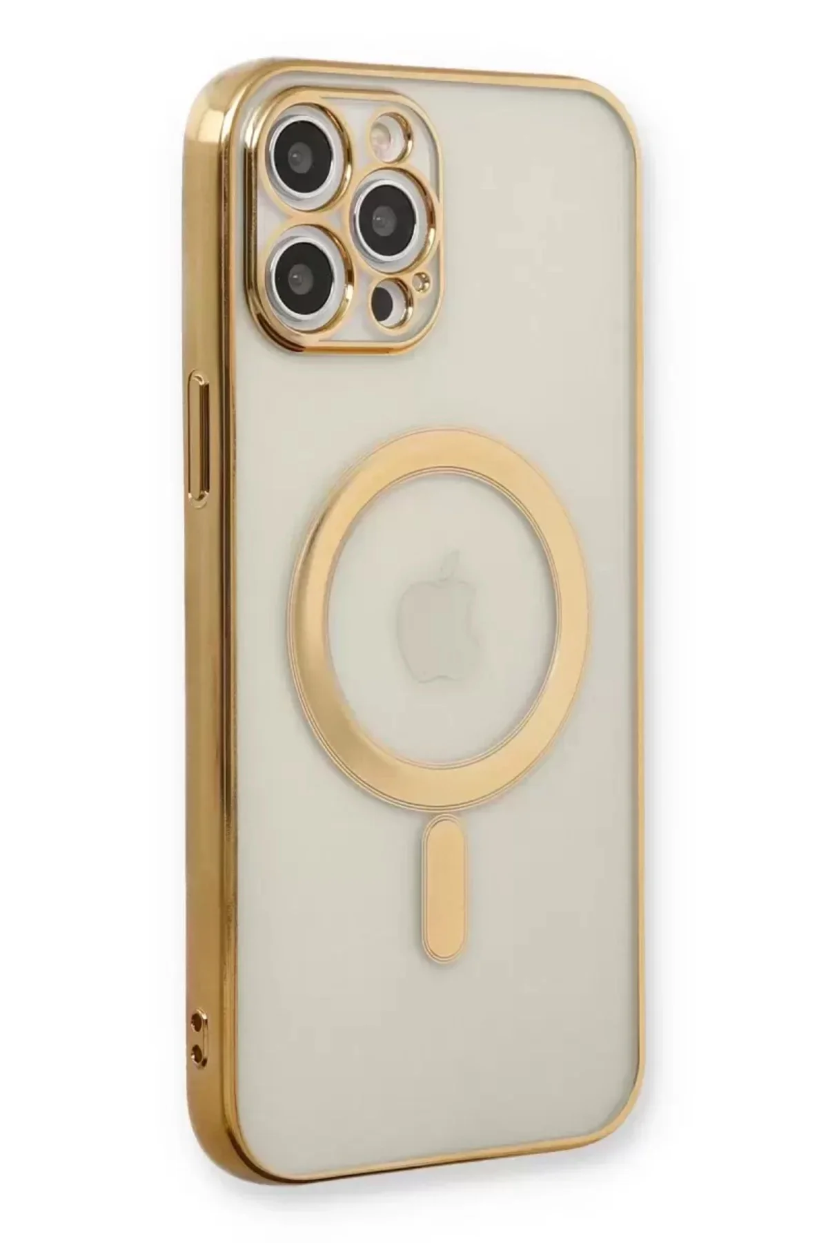 Newface İphone 12 Pro Kılıf Magneticsafe Lazer Silikon - Gold