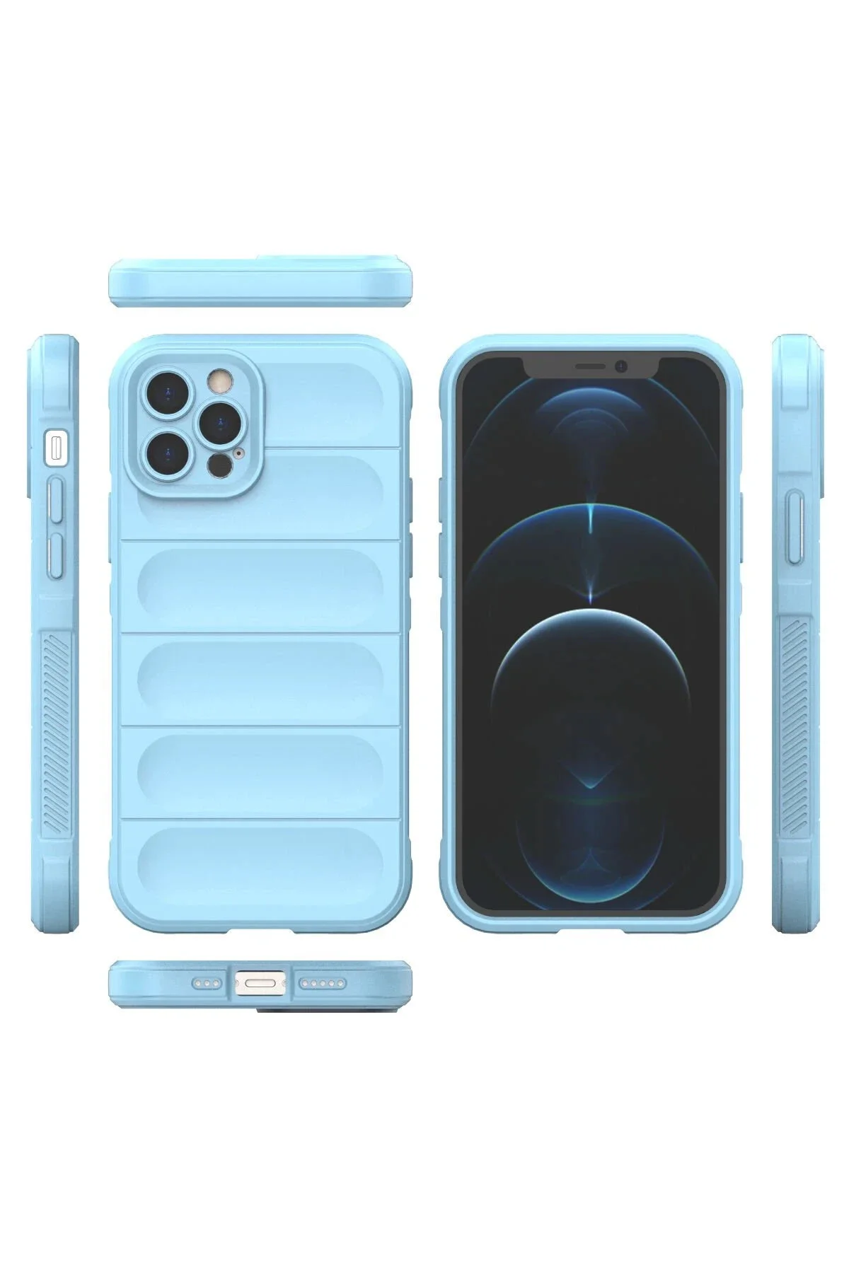 Newface İphone 12 Pro Kılıf Optimum Silikon - Sky Blue