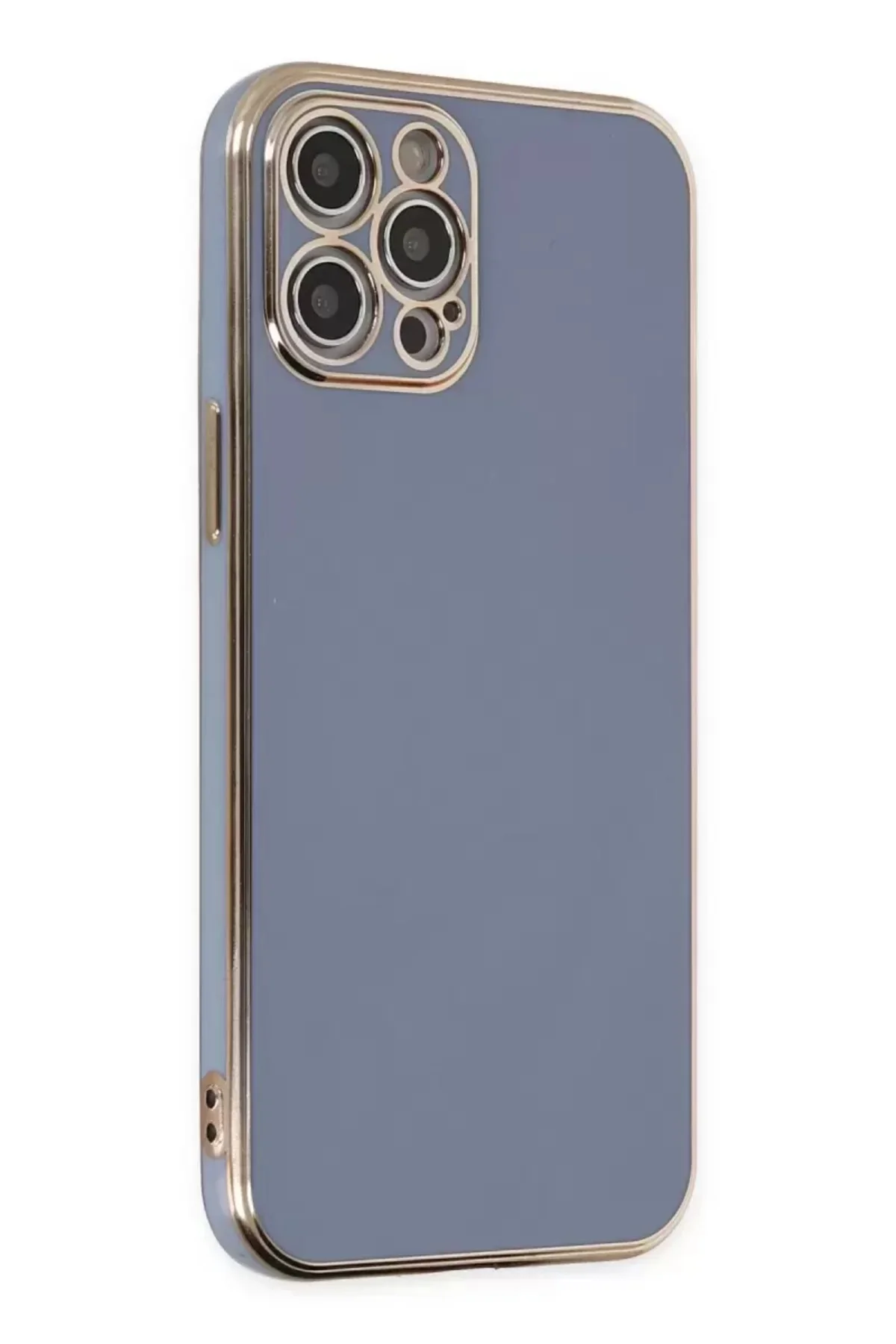 Newface İphone 12 Pro Max Kılıf Volet Silikon - Mavi