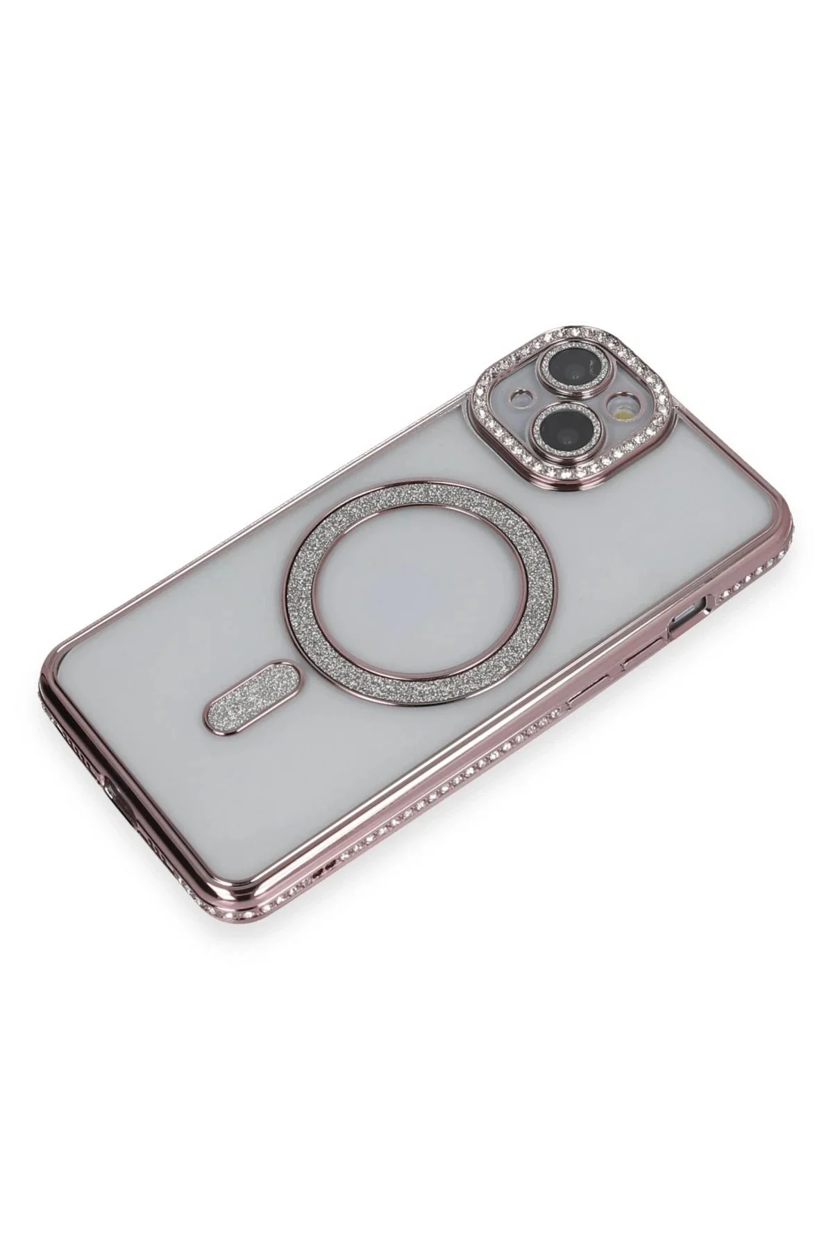 Newface İphone 13 Kılıf Joke Simli Magneticsafe Kılıf - Pembe
