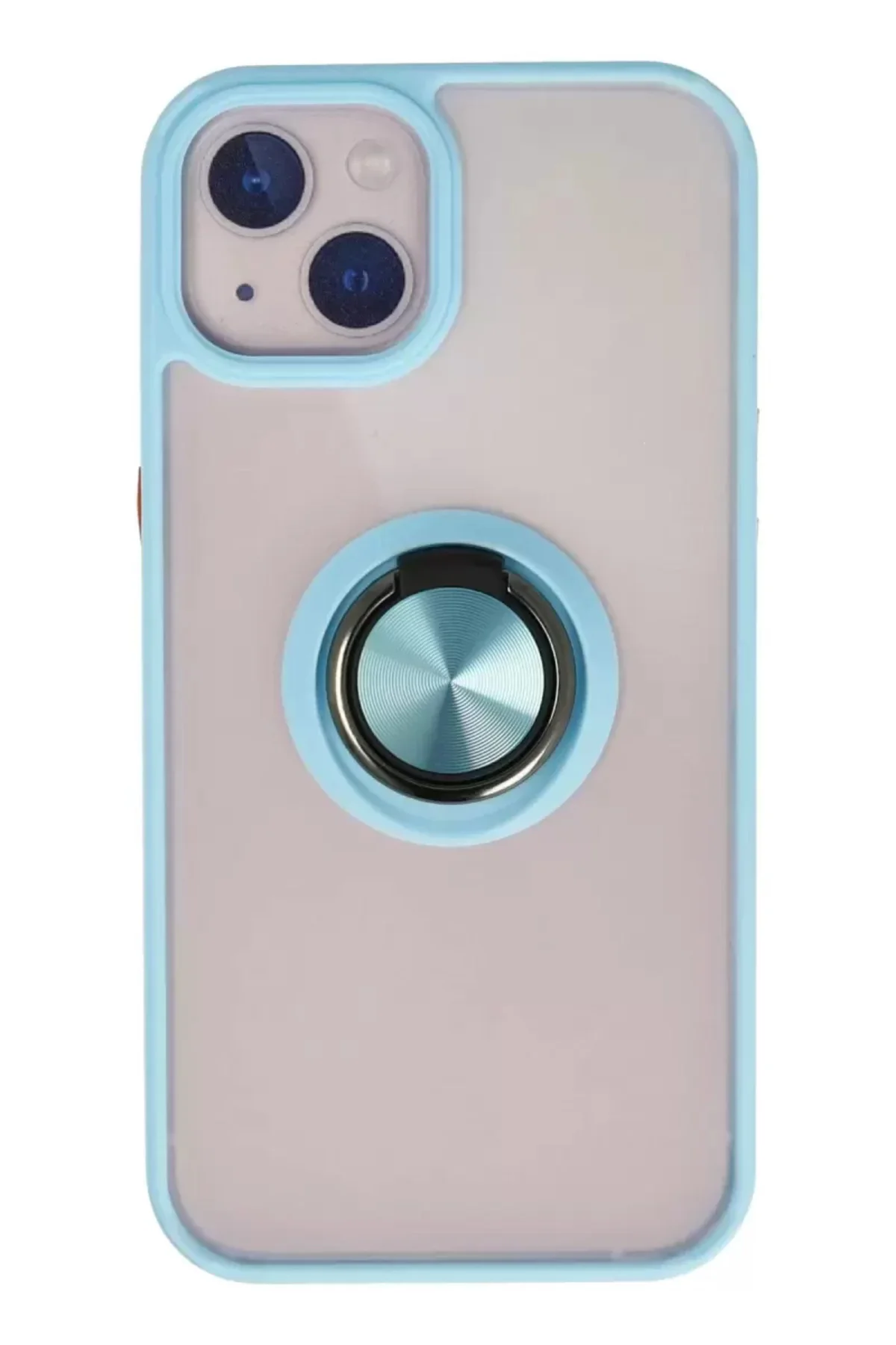 Newface İphone 13 Kılıf Montreal Yüzüklü Silikon Kapak - Buz Mavi