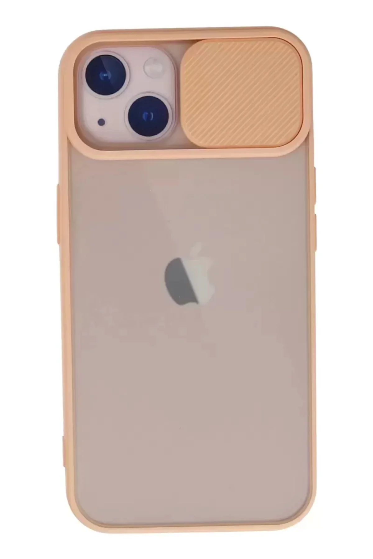 Newface İphone 13 Kılıf Palm Buzlu Kamera Sürgülü Silikon - Pembe