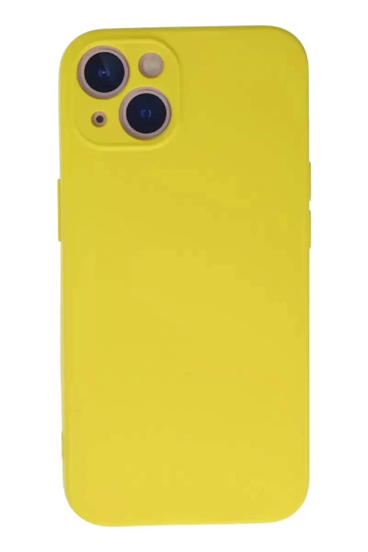 Newface İphone 13 Mini Kılıf Nano İçi Kadife Silikon - Sarı