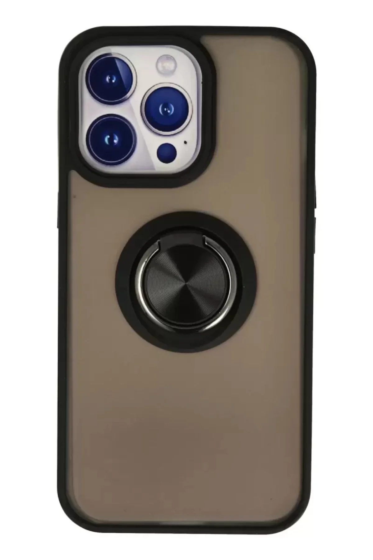 Newface İphone 13 Pro Max Kılıf Montreal Yüzüklü Silikon Kapak - 