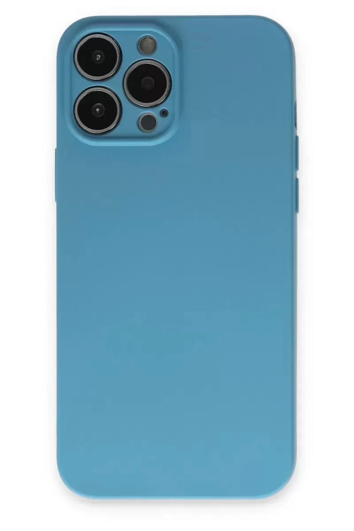 Newface İphone 13 Pro Max Kılıf Nano İçi Kadife Silikon - Mavi