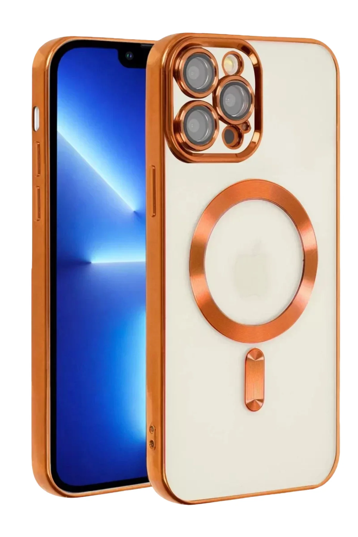 Newface İphone 13 Pro Kılıf Kross Magneticsafe Kapak - Turuncu