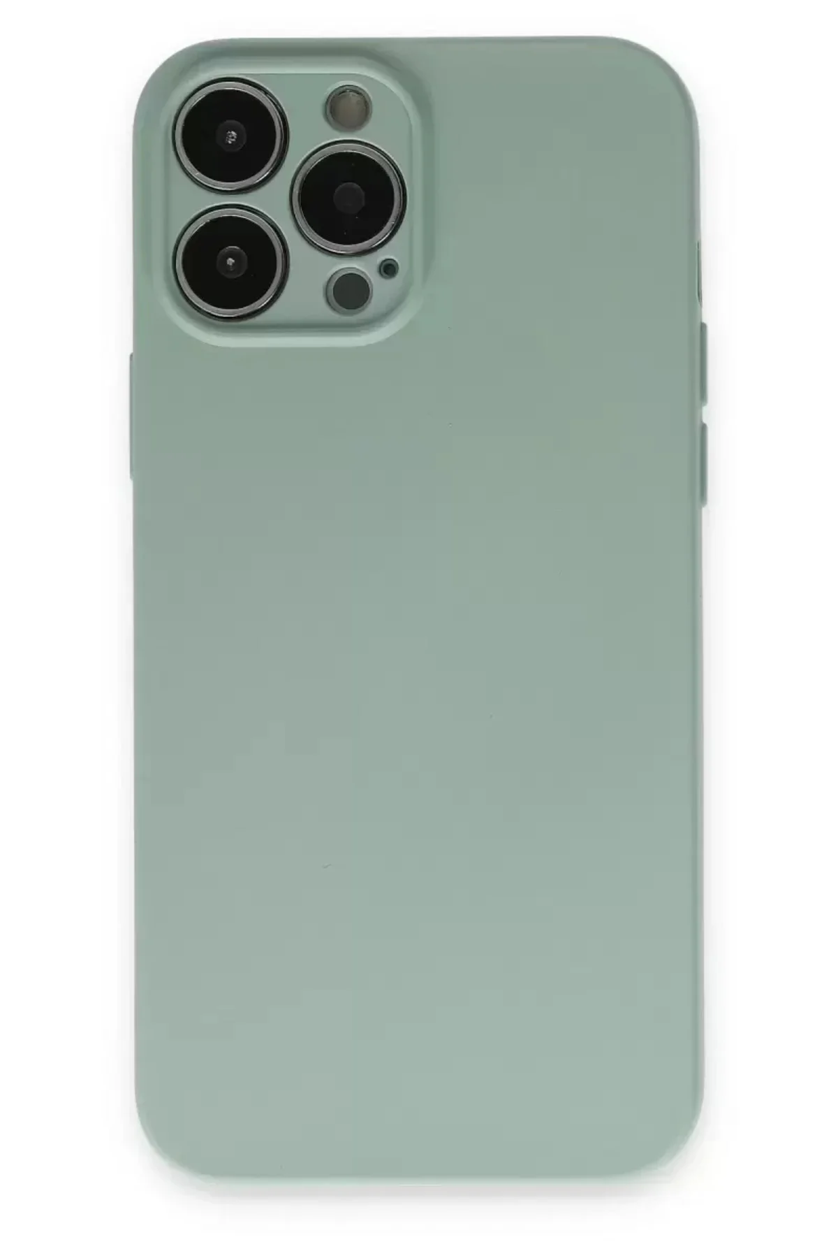 Newface İphone 13 Pro Max Kılıf Nano İçi Kadife Silikon - Su Yeşi