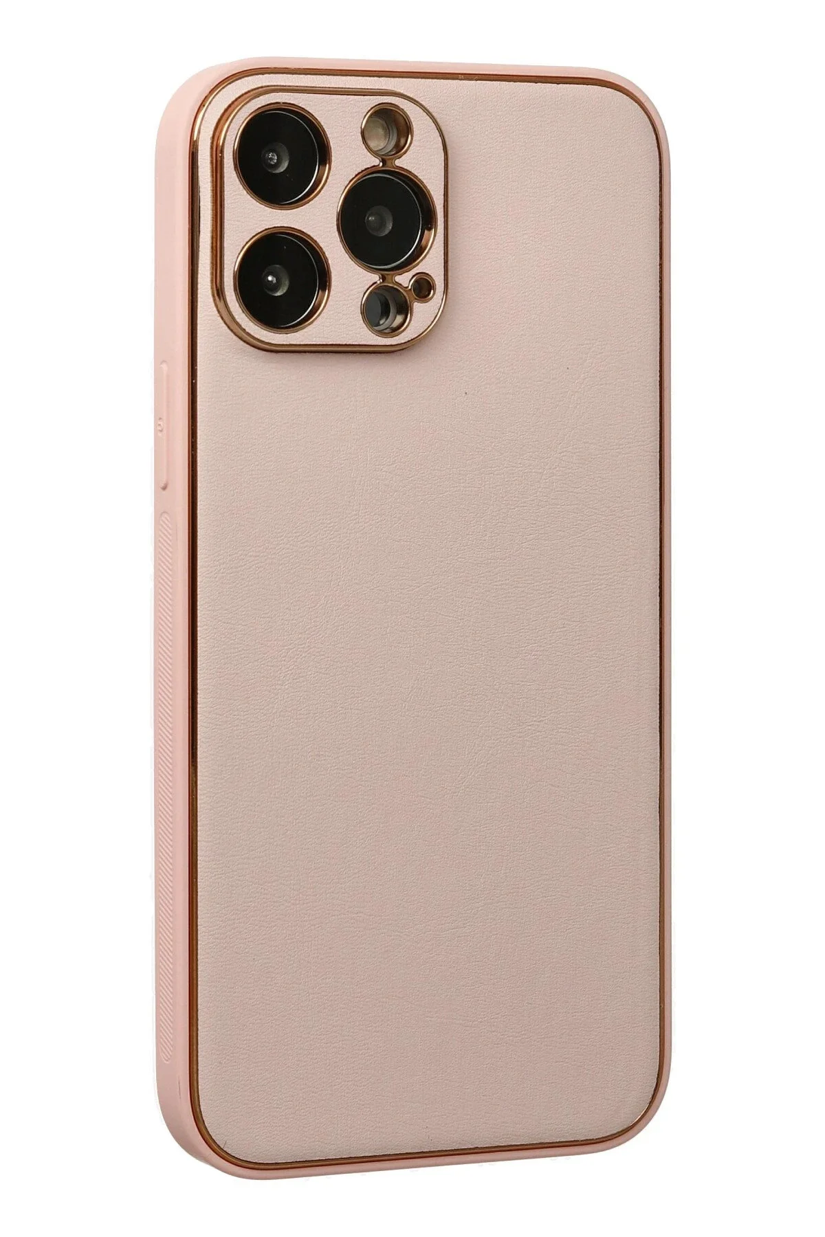 Newface İphone 13 Pro Kılıf Coco Deri Silikon Kapak - Pudra