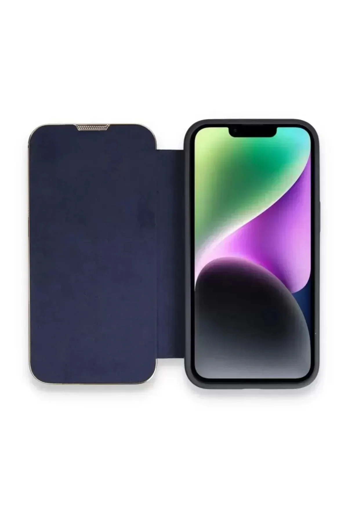 Newface İphone 13 Pro Kılıf Dolpin Kapaklı - Lacivert