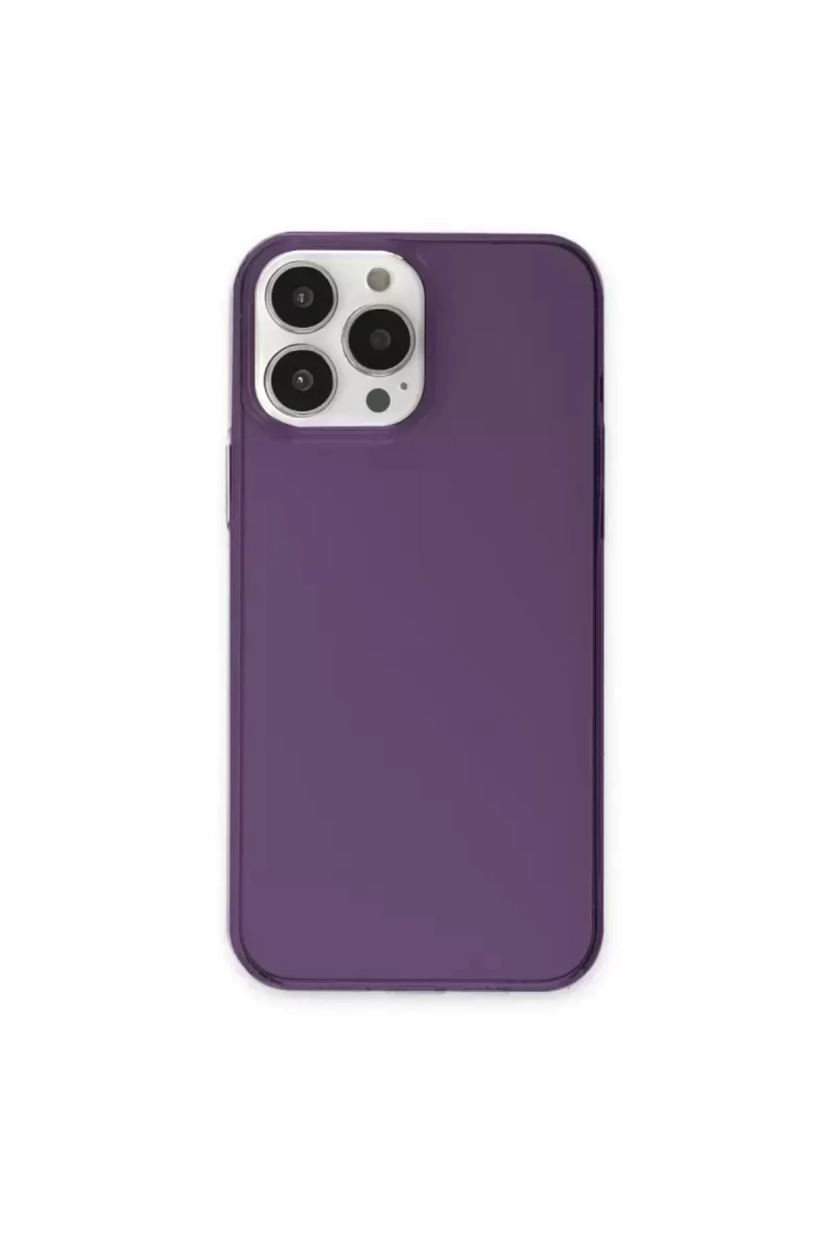 Newface İphone 13 Pro Max Kılıf Pc Sert Şeffaf Kapak - Mor