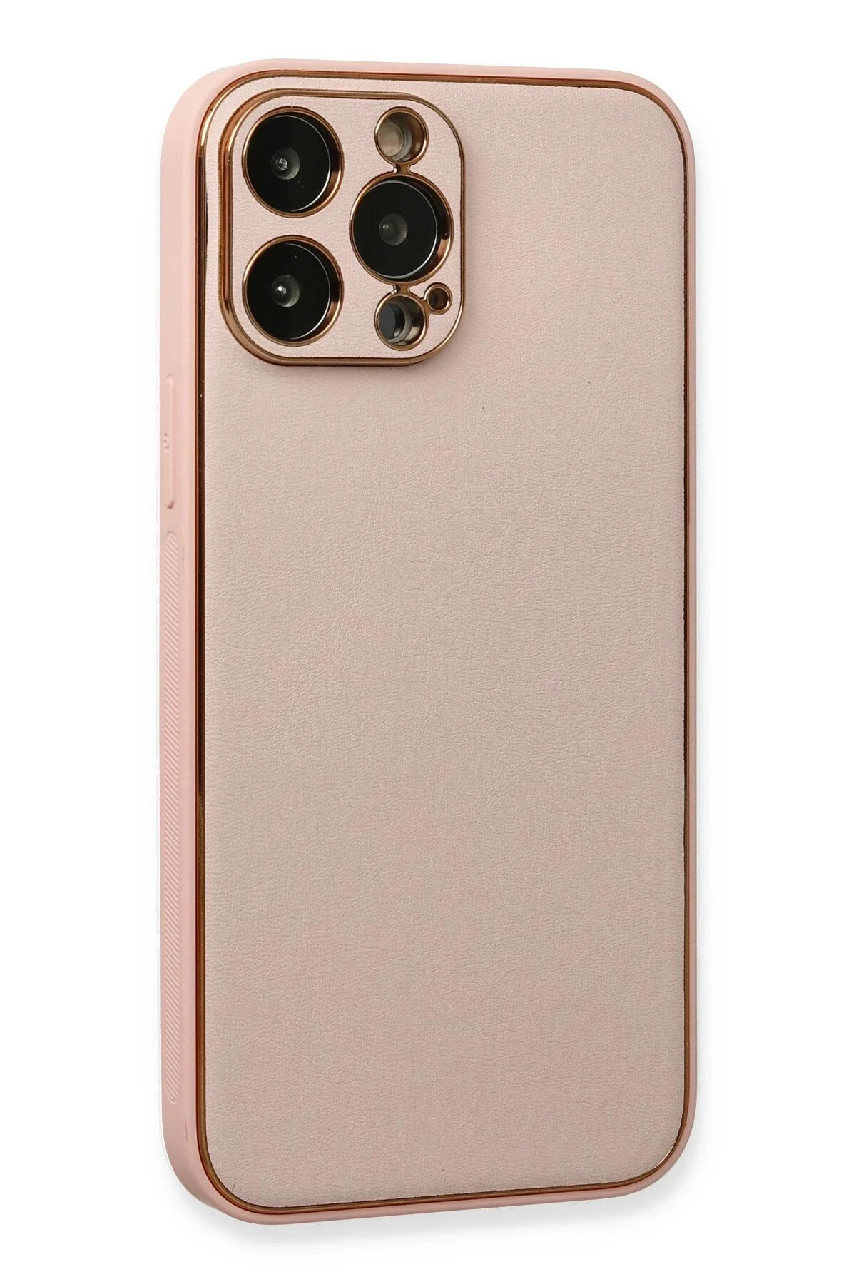 Newface İphone 13 Pro Kılıf Coco Deri Silikon Kapak - Pembe