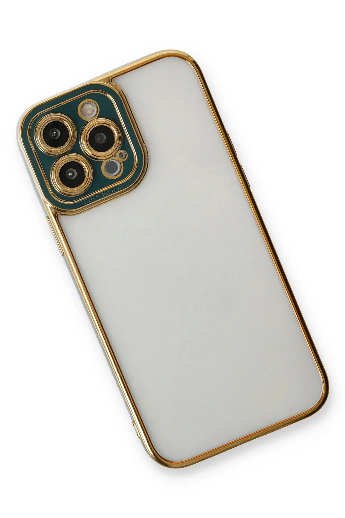 Newface İphone 13 Pro Max Kılıf Liva Lens Silikon - Yeşil