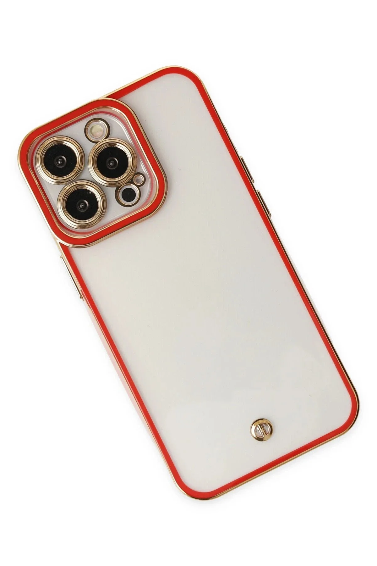 Newface İphone 13 Pro Kılıf Liva Lens Silikon - Kırmızı