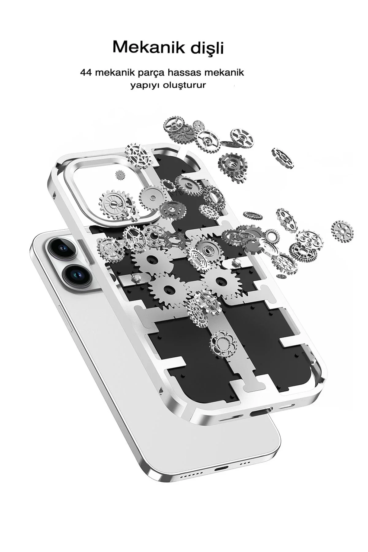 Newface İphone 13 Pro Kılıf Mekanik Bumper Kapak - Derin Mor