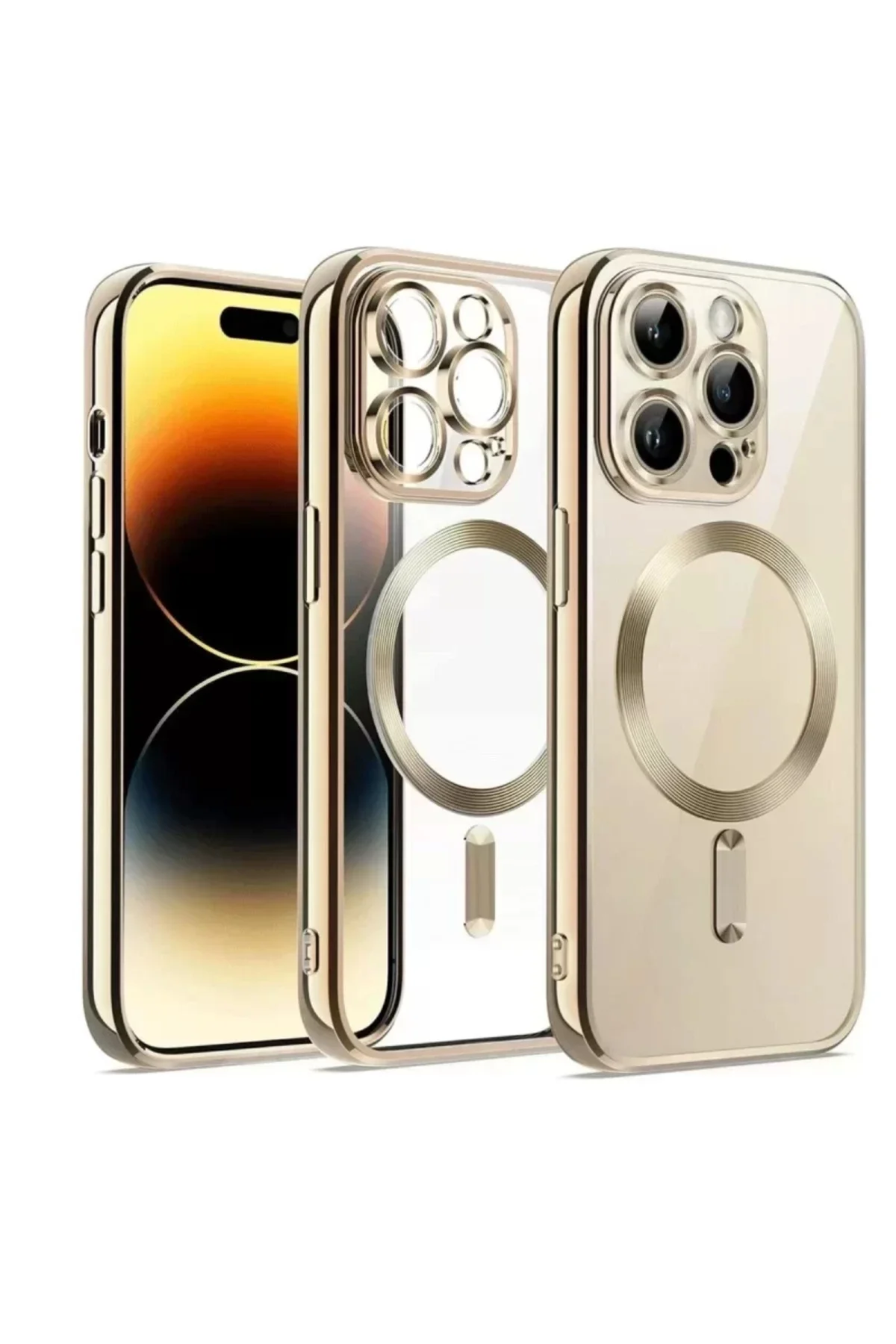 Newface İphone 13 Pro Max Kılıf Kross Magneticsafe Kapak - Gold