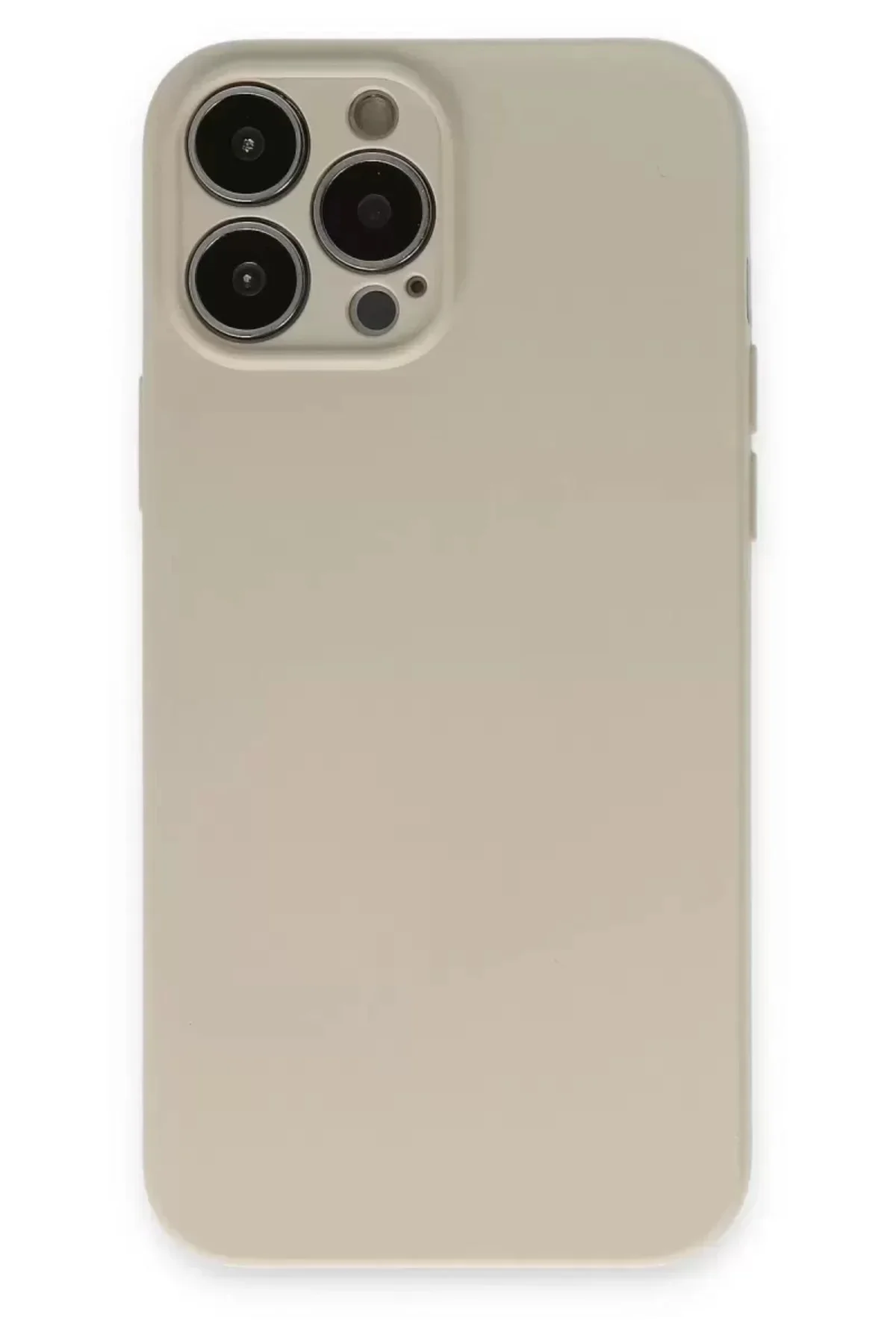 Newface İphone 13 Pro Kılıf Nano İçi Kadife Silikon - Bej