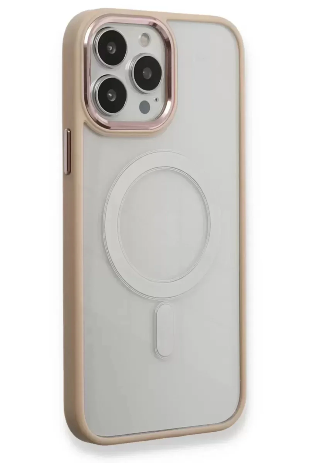 Newface İphone 13 Pro Kılıf Room Magneticsafe Silikon - Pudra