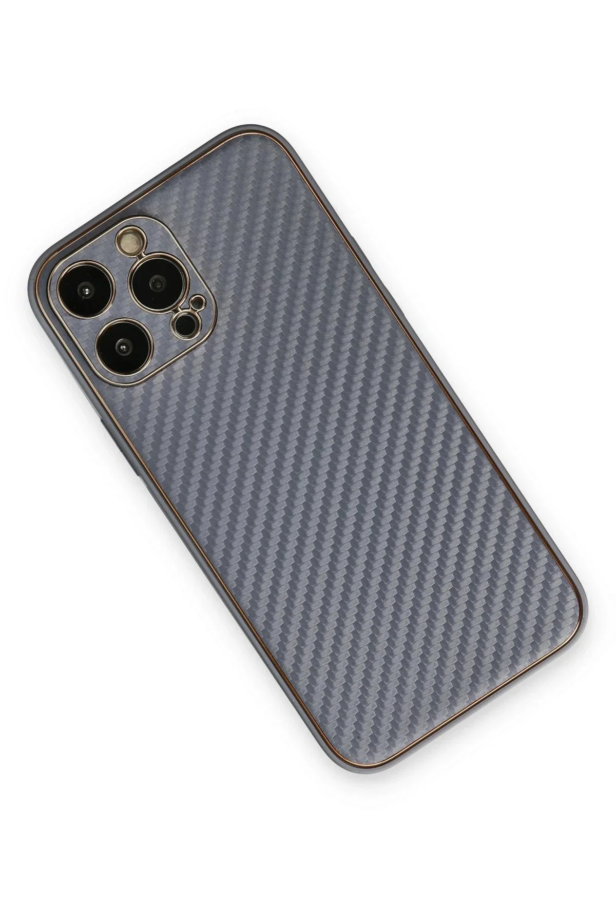 Newface İphone 13 Pro Max Kılıf Coco Karbon Silikon - Gri