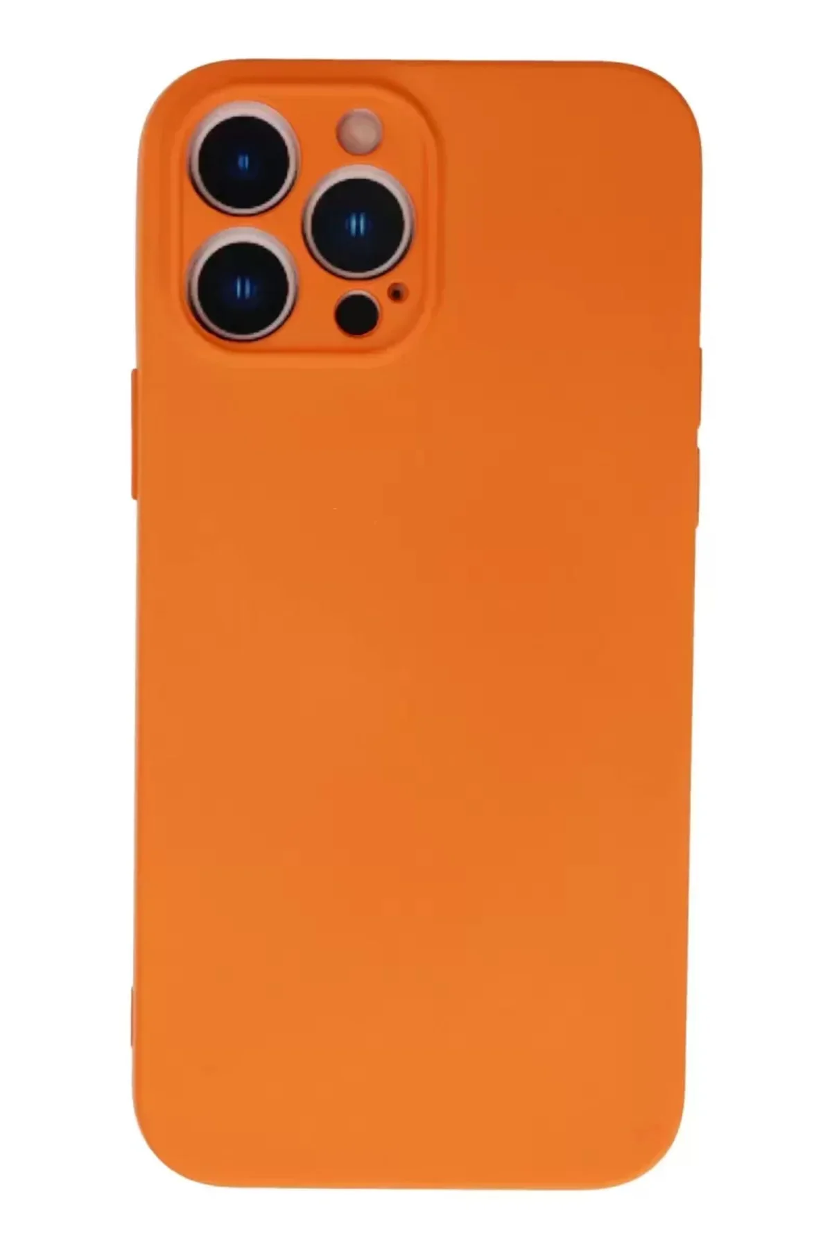 Newface İphone 13 Pro Kılıf Nano İçi Kadife Silikon - Turuncu
